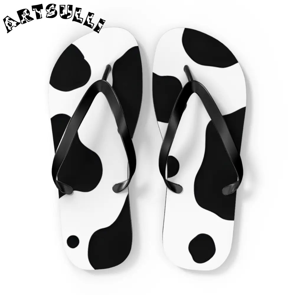 JAKKOUTTHEBXX Cow Print Illustration Printed Flip Flops 2025