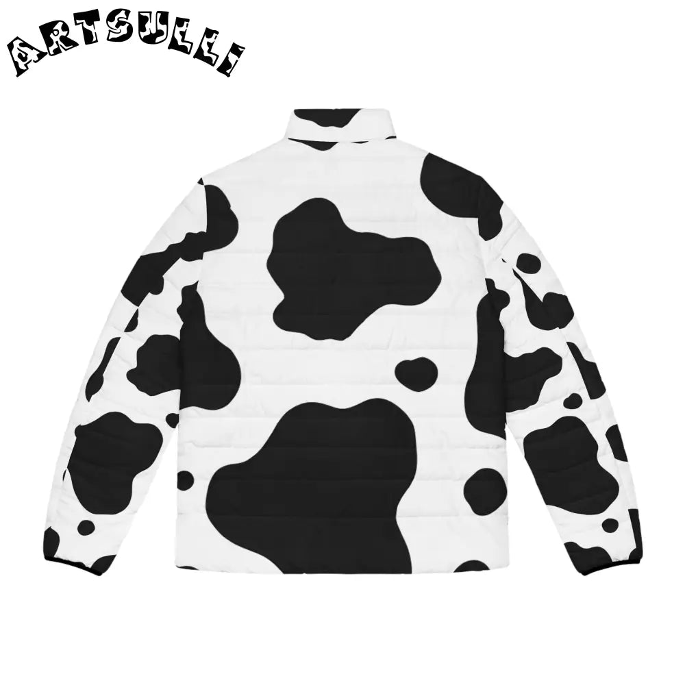 JAKKOUTTHEBXX Black and White Cow Print Puffer Jacket JAKKOUTTHEBXX