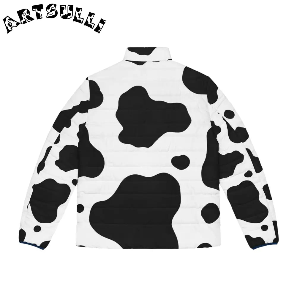 JAKKOUTTHEBXX Black and White Cow Print Puffer Jacket JAKKOUTTHEBXX