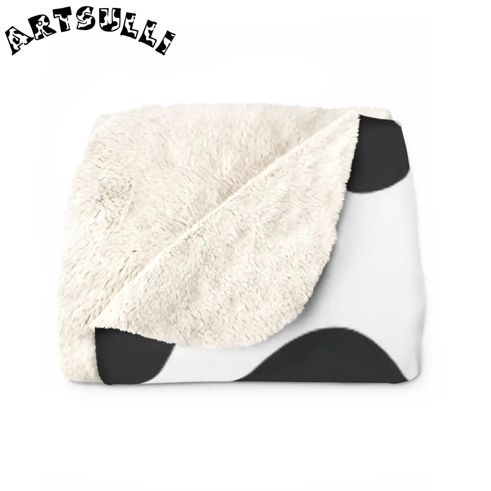 JAKKOUTTHEBXX Black White Cow Print Cozy Fleece Blanket