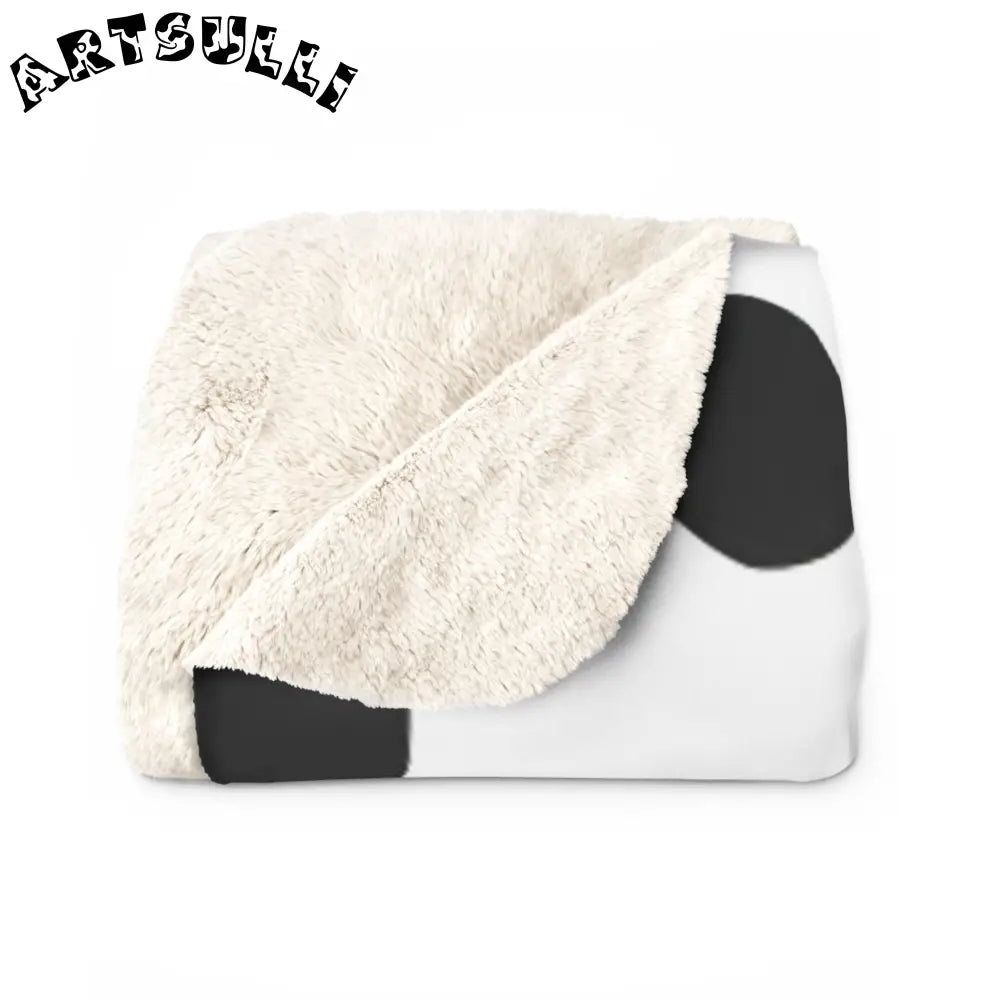 JAKKOUTTHEBXX Black White Cow Print Cozy Fleece Blanket