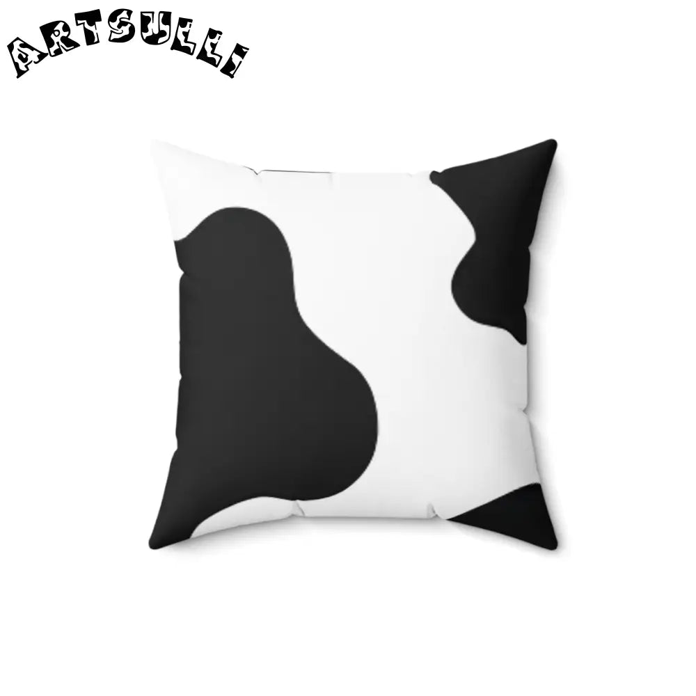 JAKKOUTTHEBXX Black and White Cow Print Throw Pillow JAKKOUTTHEBXX
