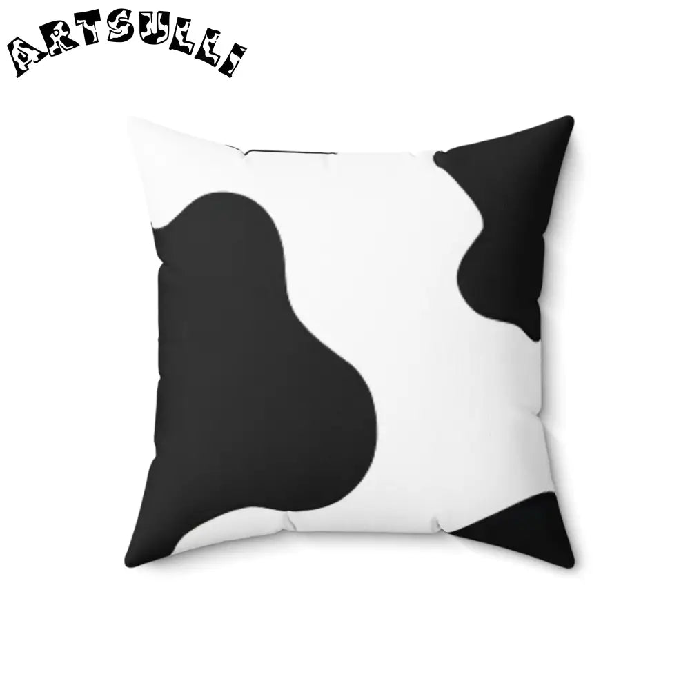 JAKKOUTTHEBXX Black and White Cow Print Throw Pillow JAKKOUTTHEBXX