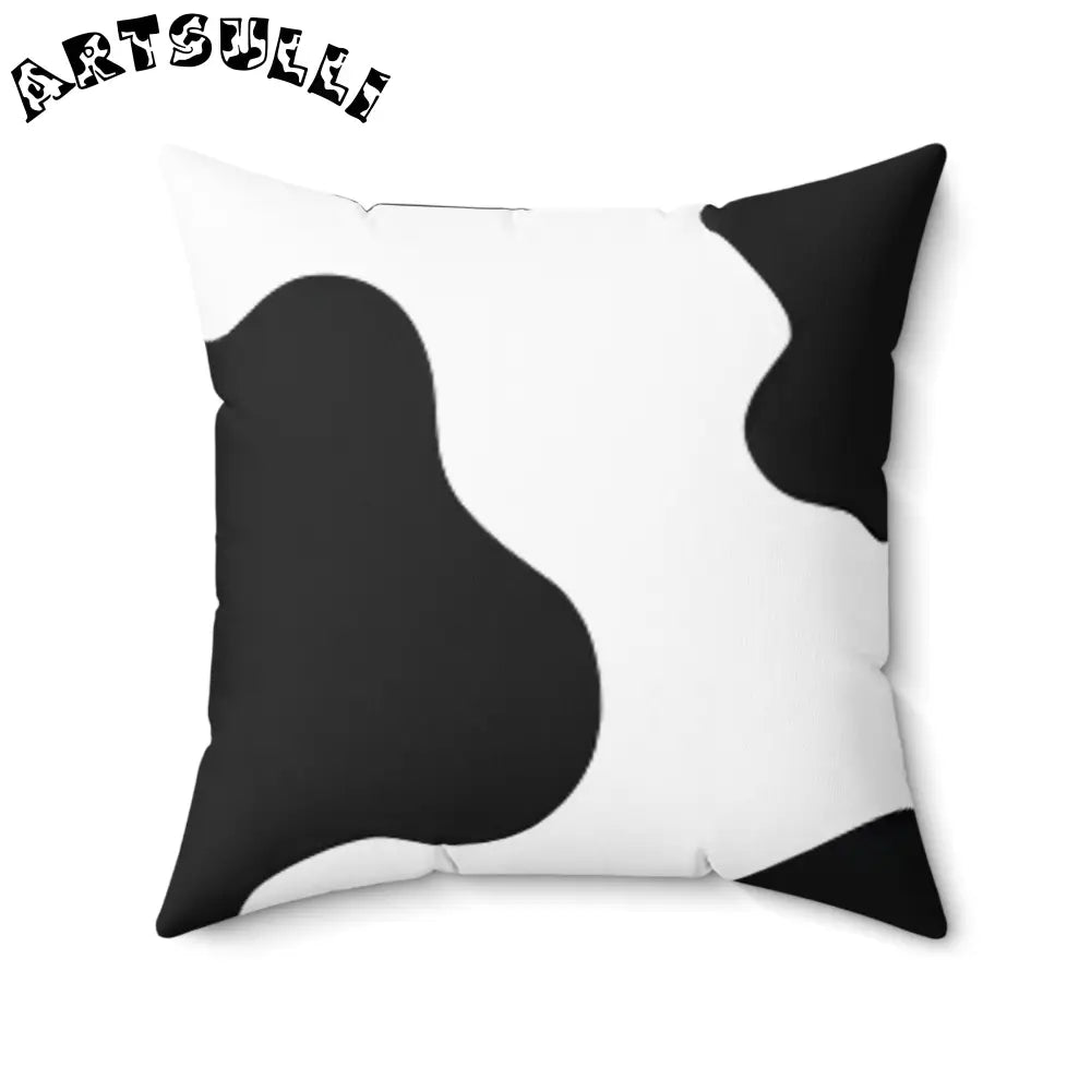 JAKKOUTTHEBXX Black and White Cow Print Throw Pillow JAKKOUTTHEBXX