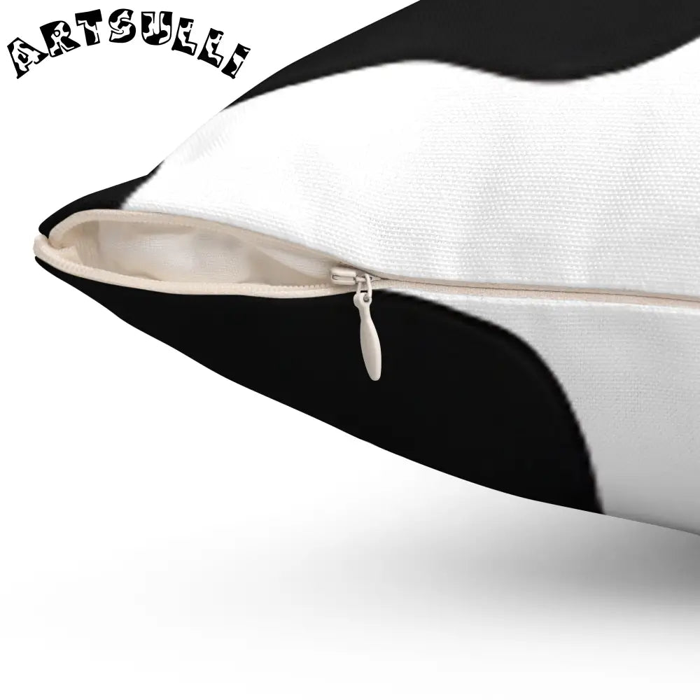JAKKOUTTHEBXX Black and White Cow Print Throw Pillow JAKKOUTTHEBXX