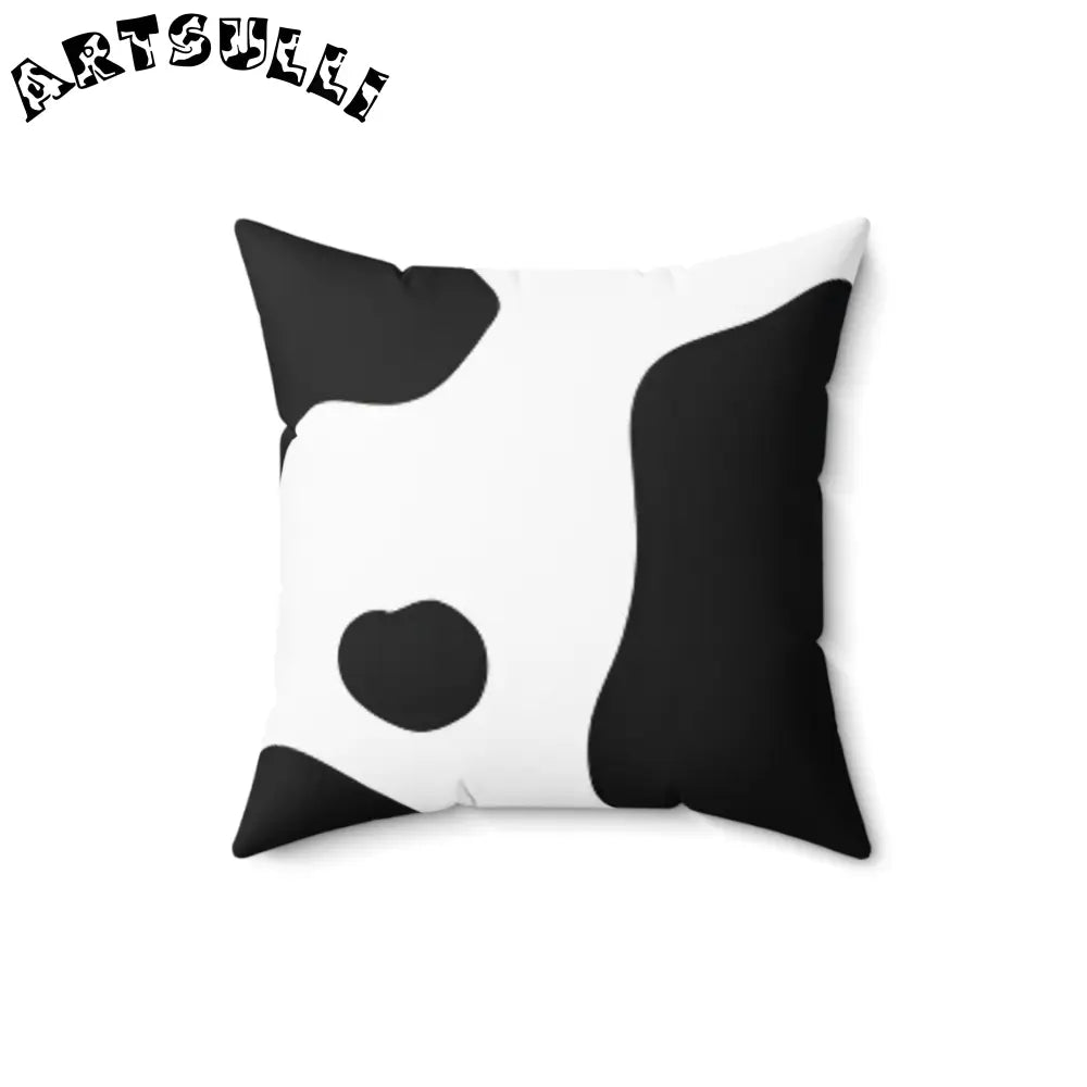 JAKKOUTTHEBXX Black and White Cow Print Throw Pillow JAKKOUTTHEBXX