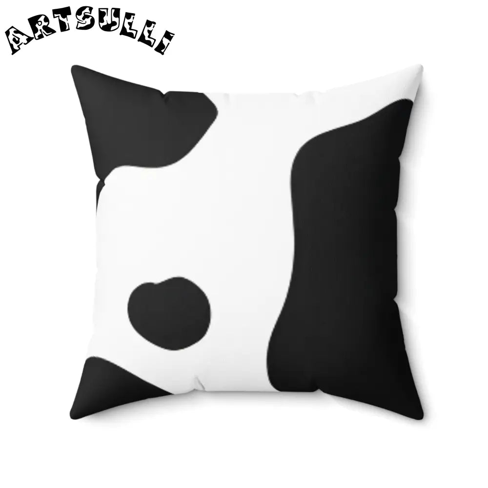 JAKKOUTTHEBXX Black and White Cow Print Throw Pillow JAKKOUTTHEBXX