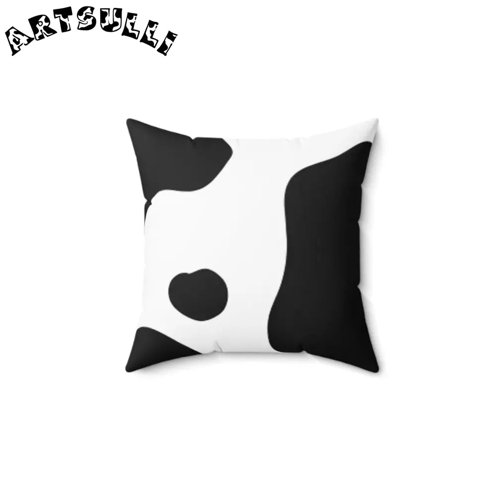 JAKKOUTTHEBXX Black and White Cow Print Throw Pillow JAKKOUTTHEBXX