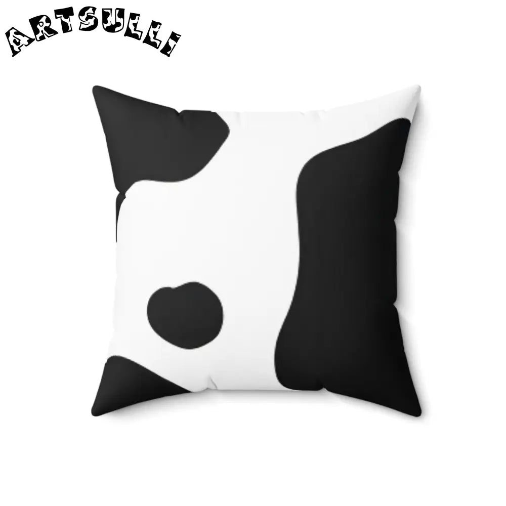 JAKKOUTTHEBXX Black and White Cow Print Throw Pillow JAKKOUTTHEBXX