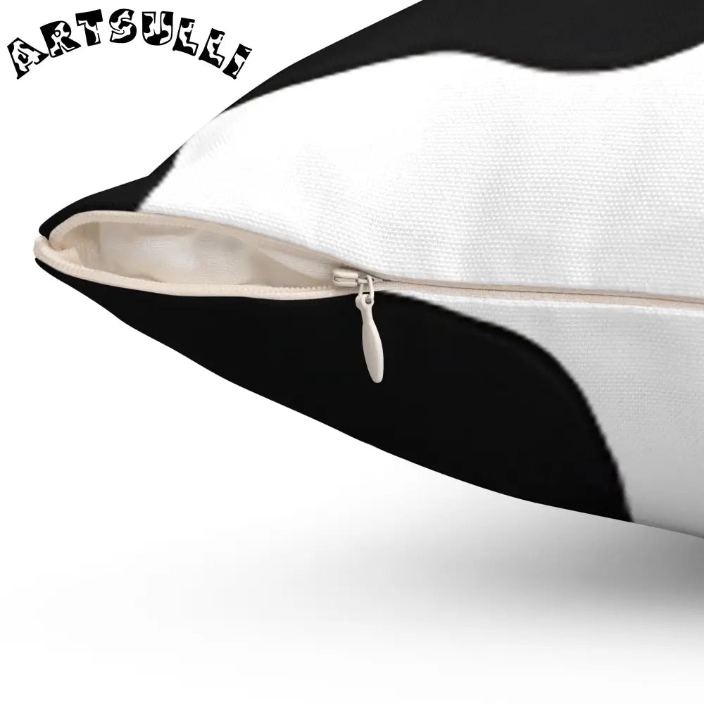 JAKKOUTTHEBXX Black and White Cow Print Throw Pillow JAKKOUTTHEBXX