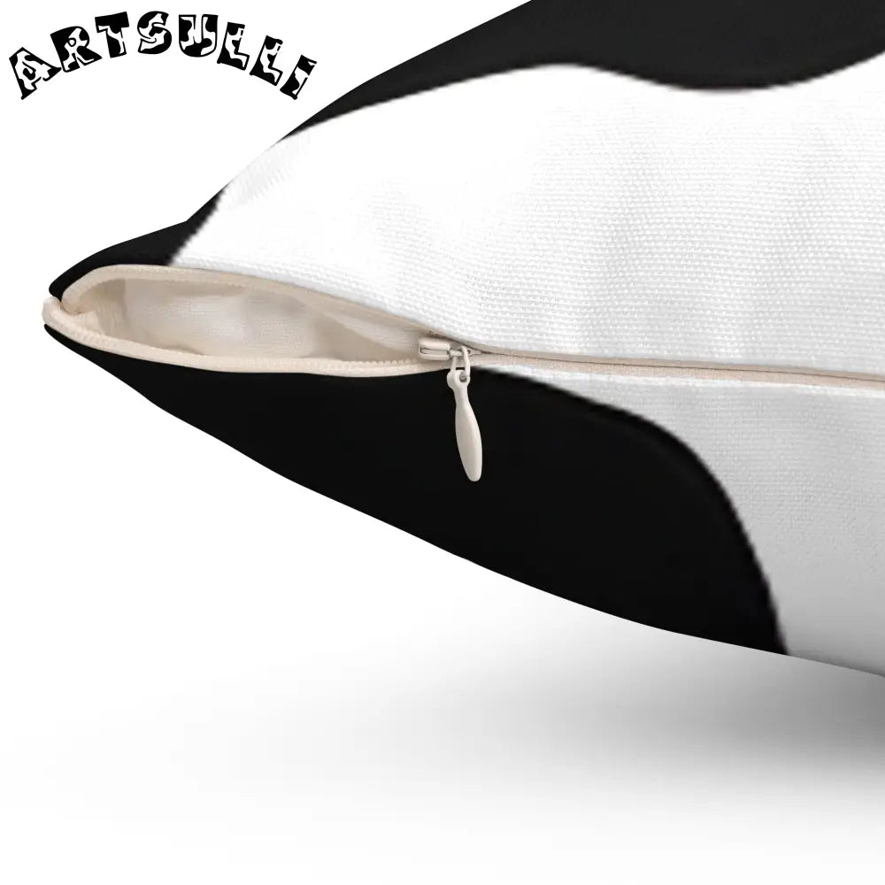 JAKKOUTTHEBXX Black and White Cow Print Throw Pillow JAKKOUTTHEBXX
