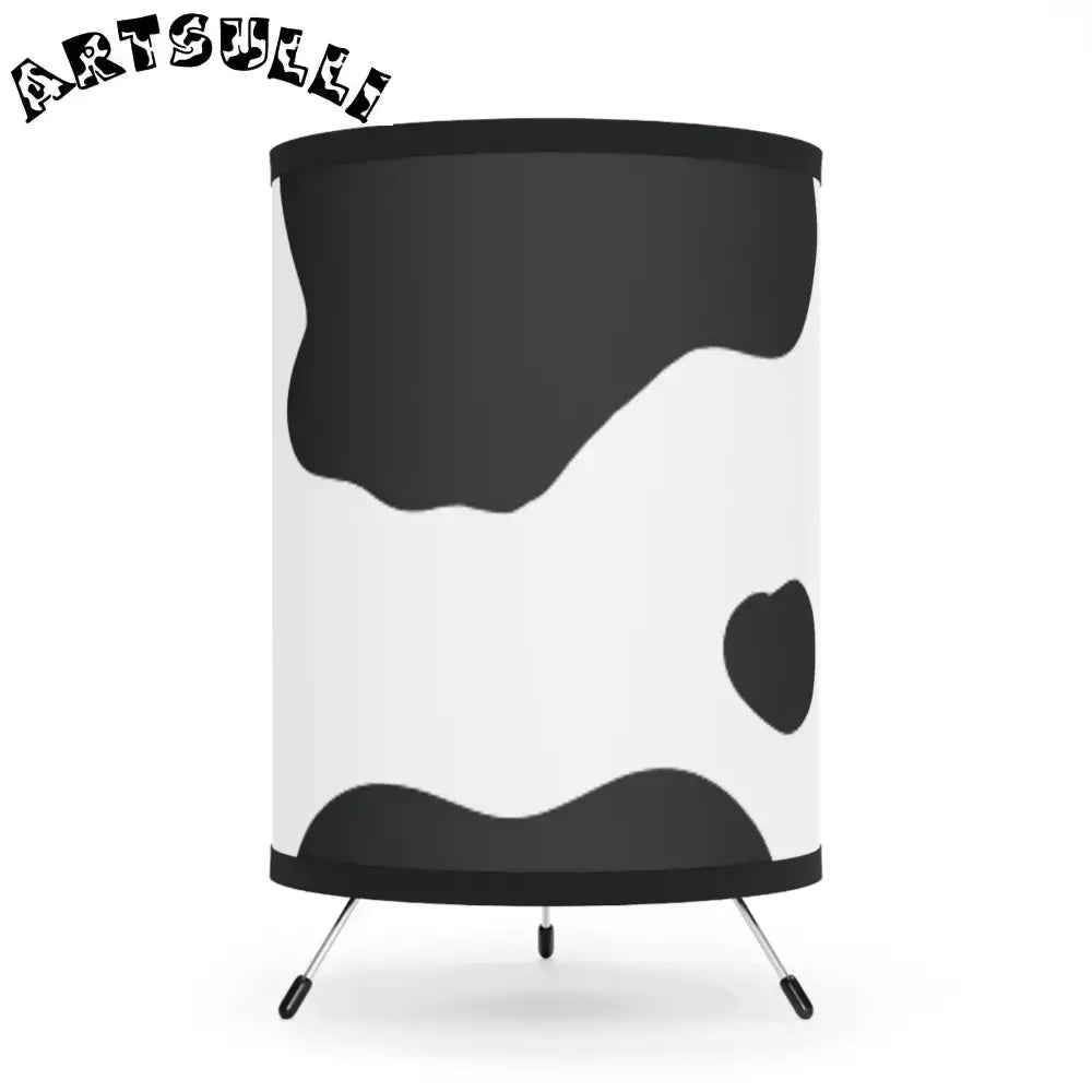 JAKKOUTTHEBXX Cow print tripod lamp with art printed shade 2025