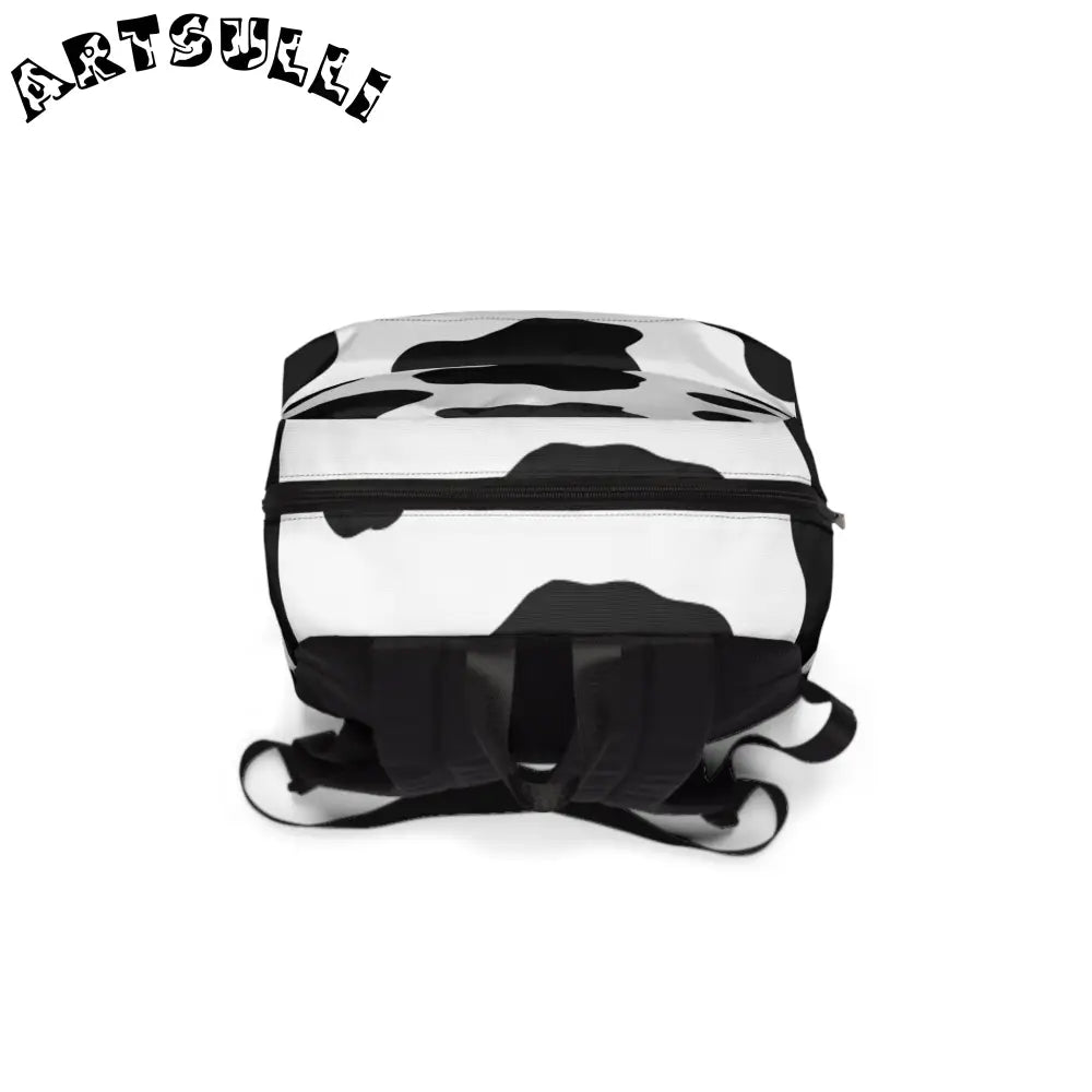 JAKKOUTTHEBXX Art Printed Cow Print Backpack with Front Zipper