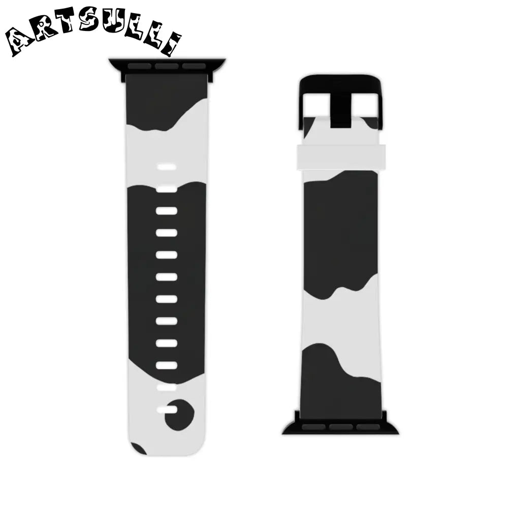 JAKKOUTTHEBXX Smartwatch Pair with White and Cow Print Apple Watch