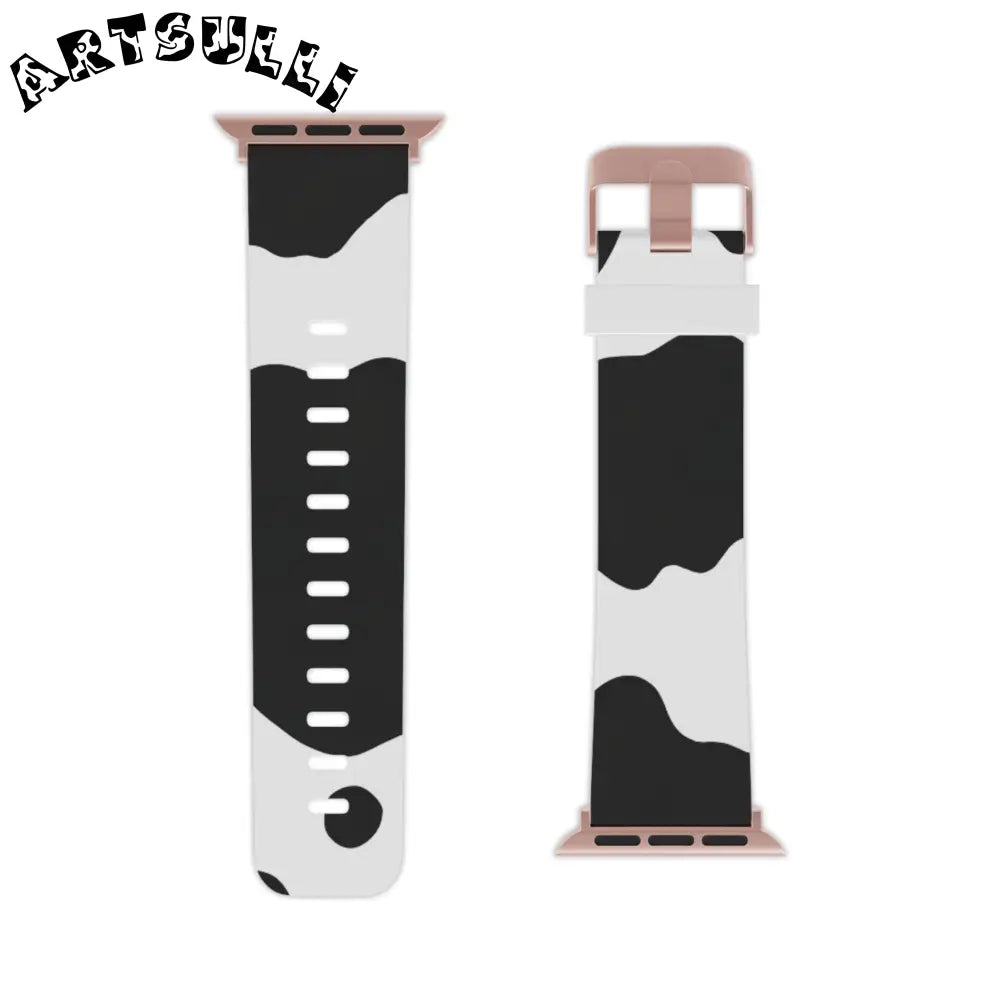 JAKKOUTTHEBXX Smartwatch Pair with White and Cow Print Apple Watch