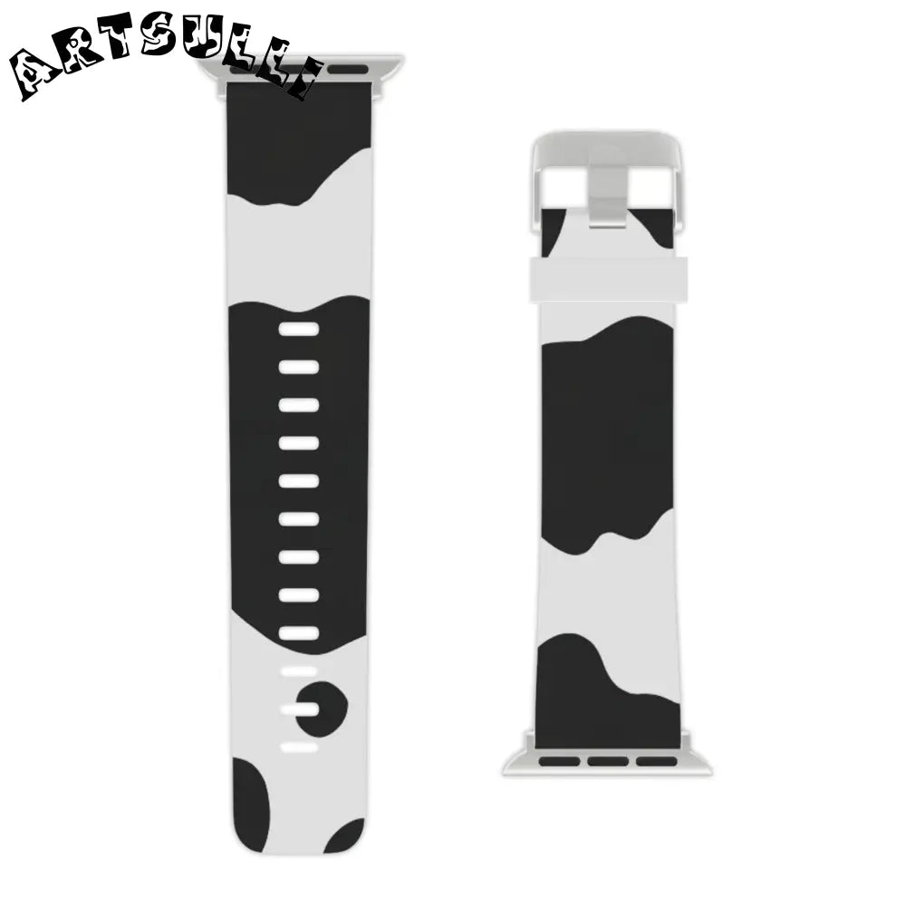 JAKKOUTTHEBXX Smartwatch Pair with White and Cow Print Apple Watch