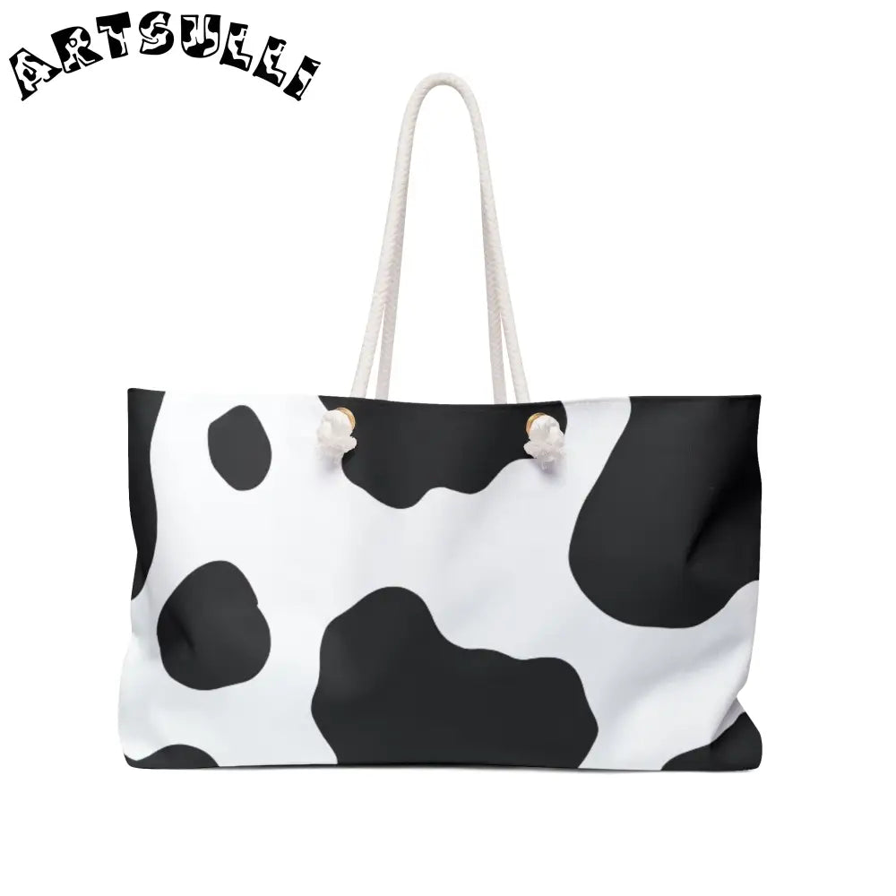 JAKKOUTTHEBXX Cow Print Beach Tote with Rope Handles 2025