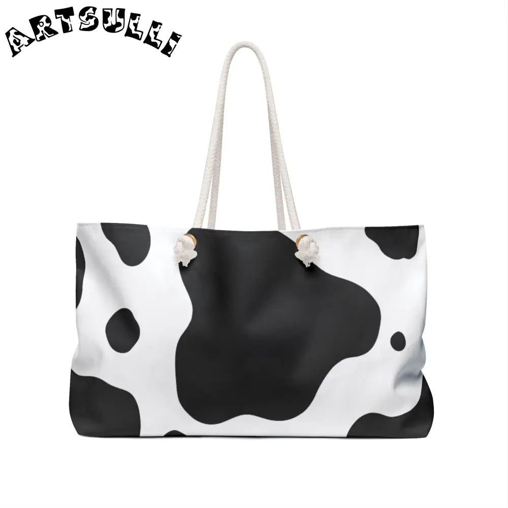 JAKKOUTTHEBXX Cow Print Beach Tote with Rope Handles 2025