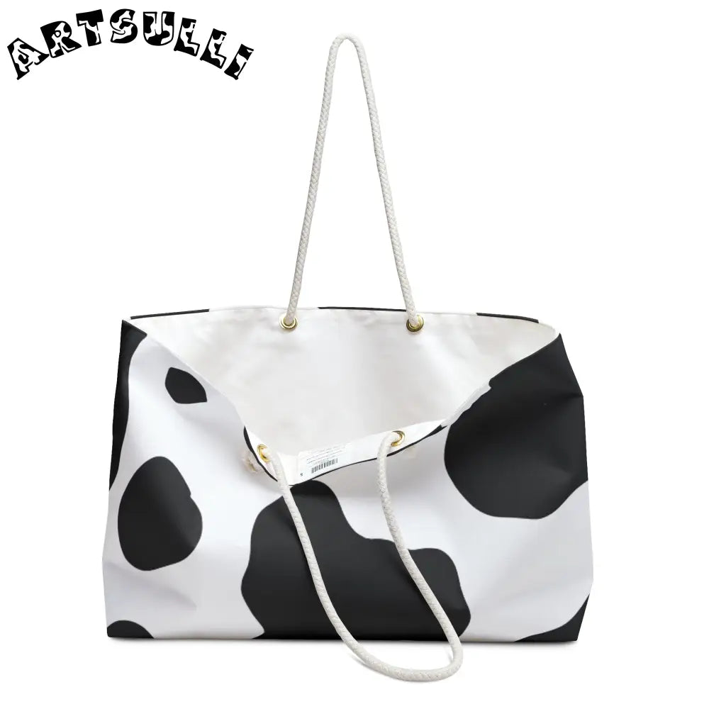 JAKKOUTTHEBXX Cow Print Beach Tote with Rope Handles 2025