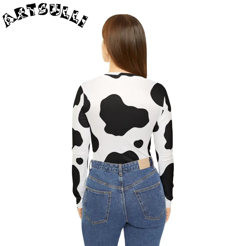 JAKKOUTTHEBXX White Cow Print Long Sleeve Shirt JAKKOUTTHEBXX