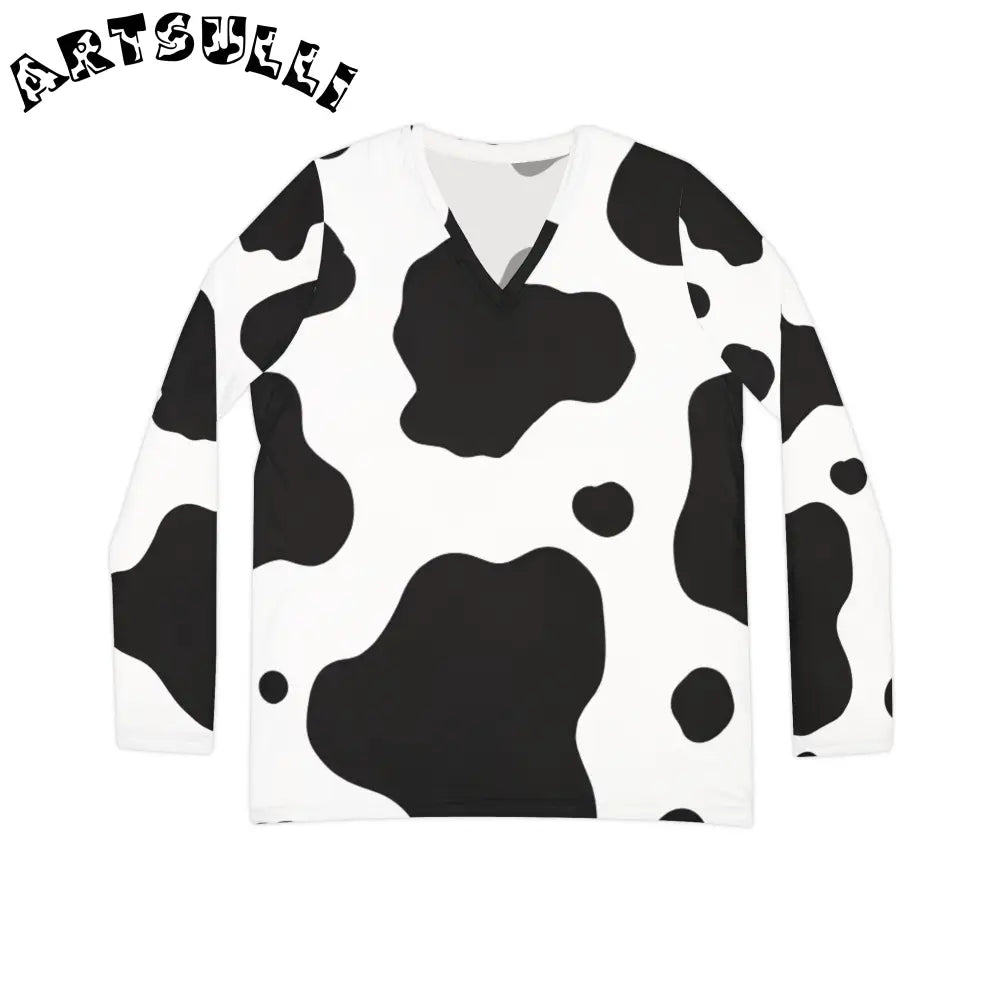 JAKKOUTTHEBXX White Cow Print Long Sleeve Shirt JAKKOUTTHEBXX