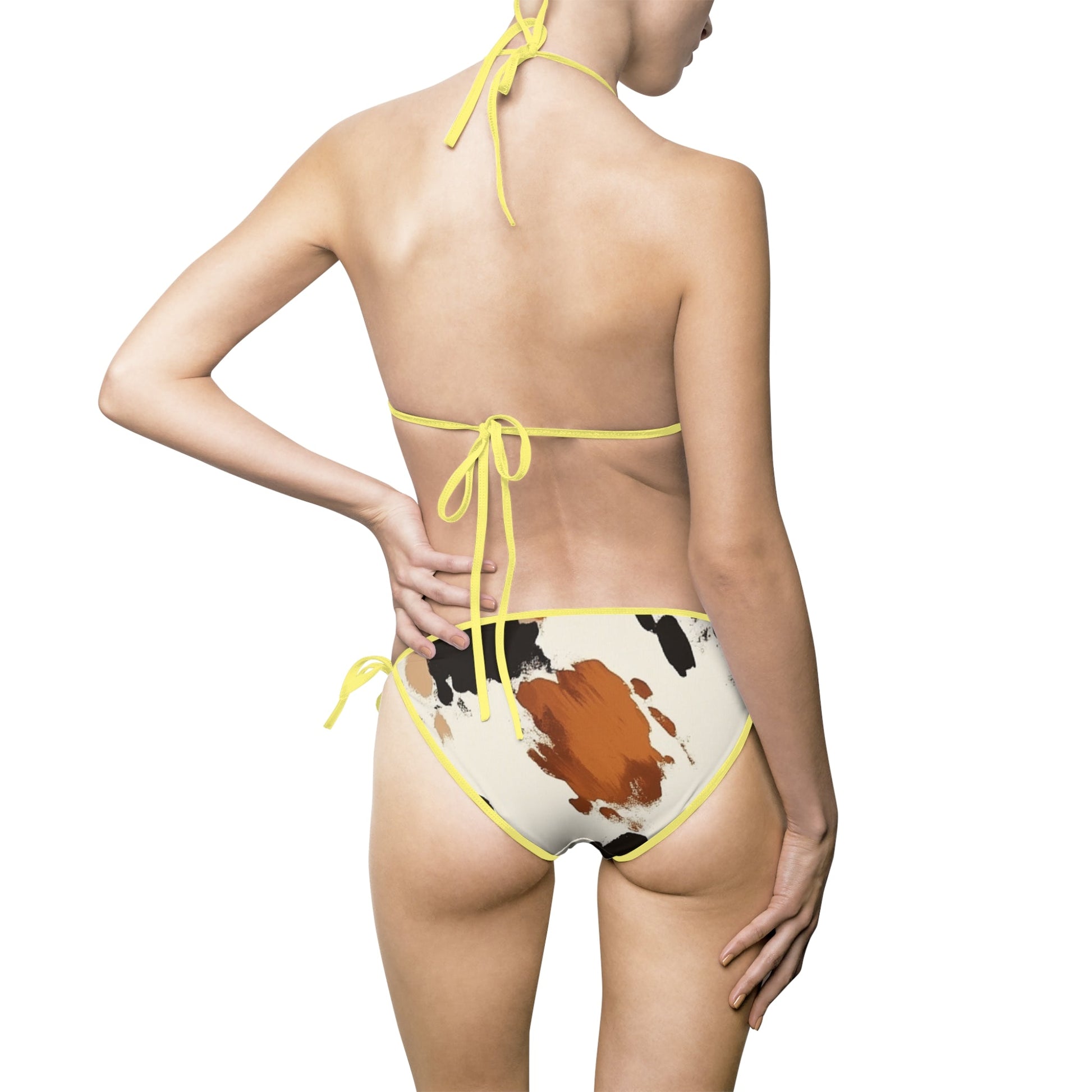 Cow Print Halter Bikini Swimsuit, Artsulli - Art is Long, Life is Short, All Over Prints, , , , , , , 