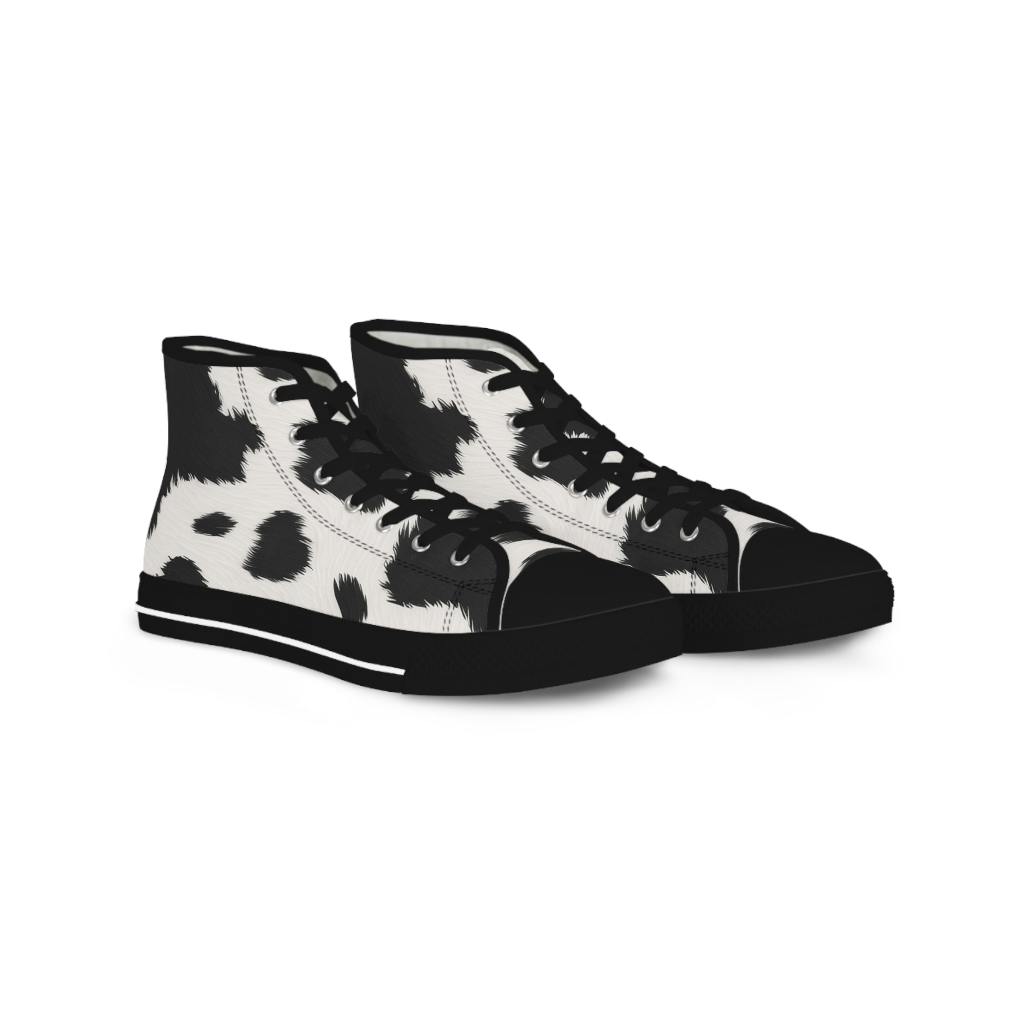 Printify Cow Print High Top Canvas Sneakers 2025