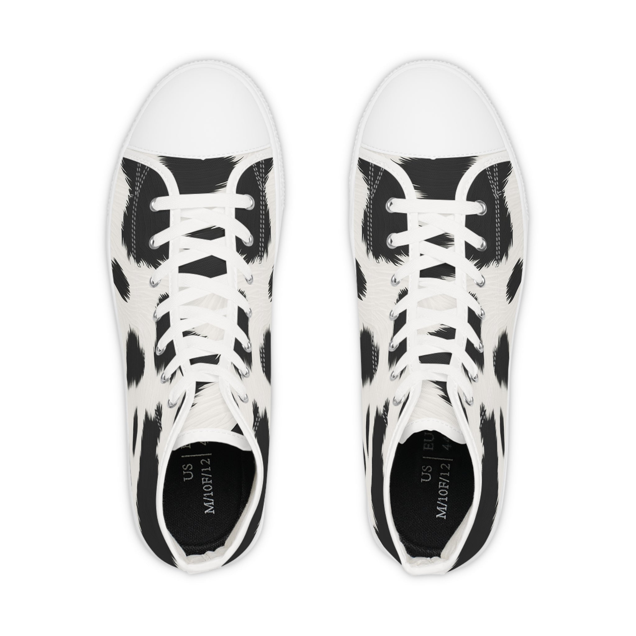 Printify Cow Print High Top Canvas Sneakers 2025