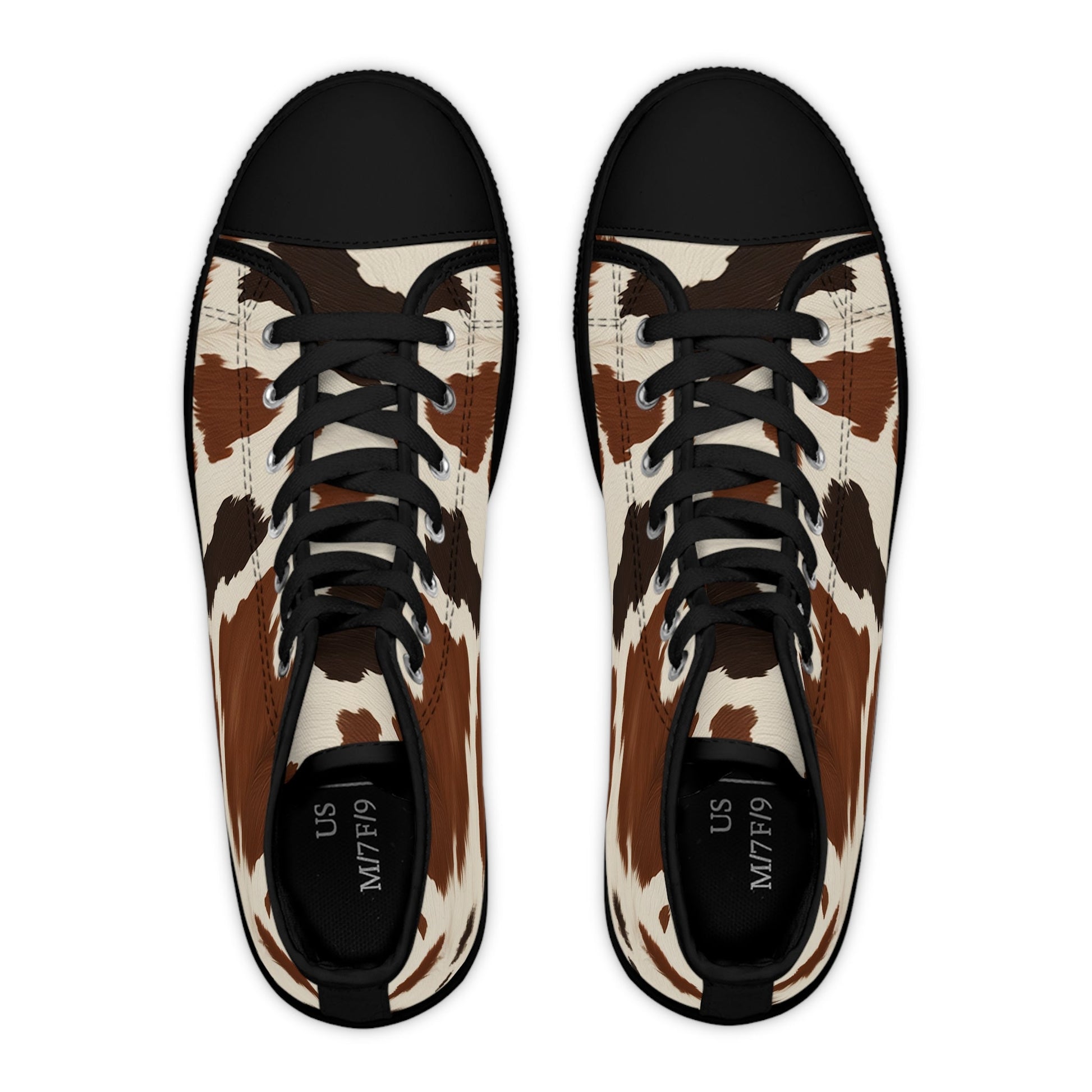 Cow Print High Top Sneakers, Artsulli - Art is Long, Life is Short, Shoes, , , , , , , 