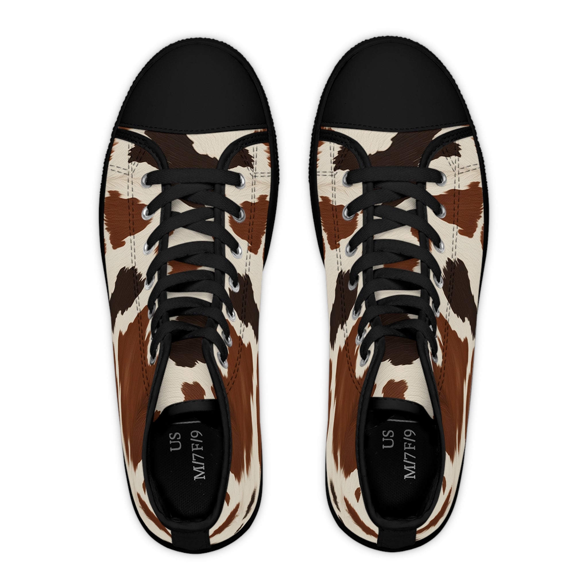 Cow Print High Top Sneakers, Artsulli - Art is Long, Life is Short, Shoes, , , , , , , 