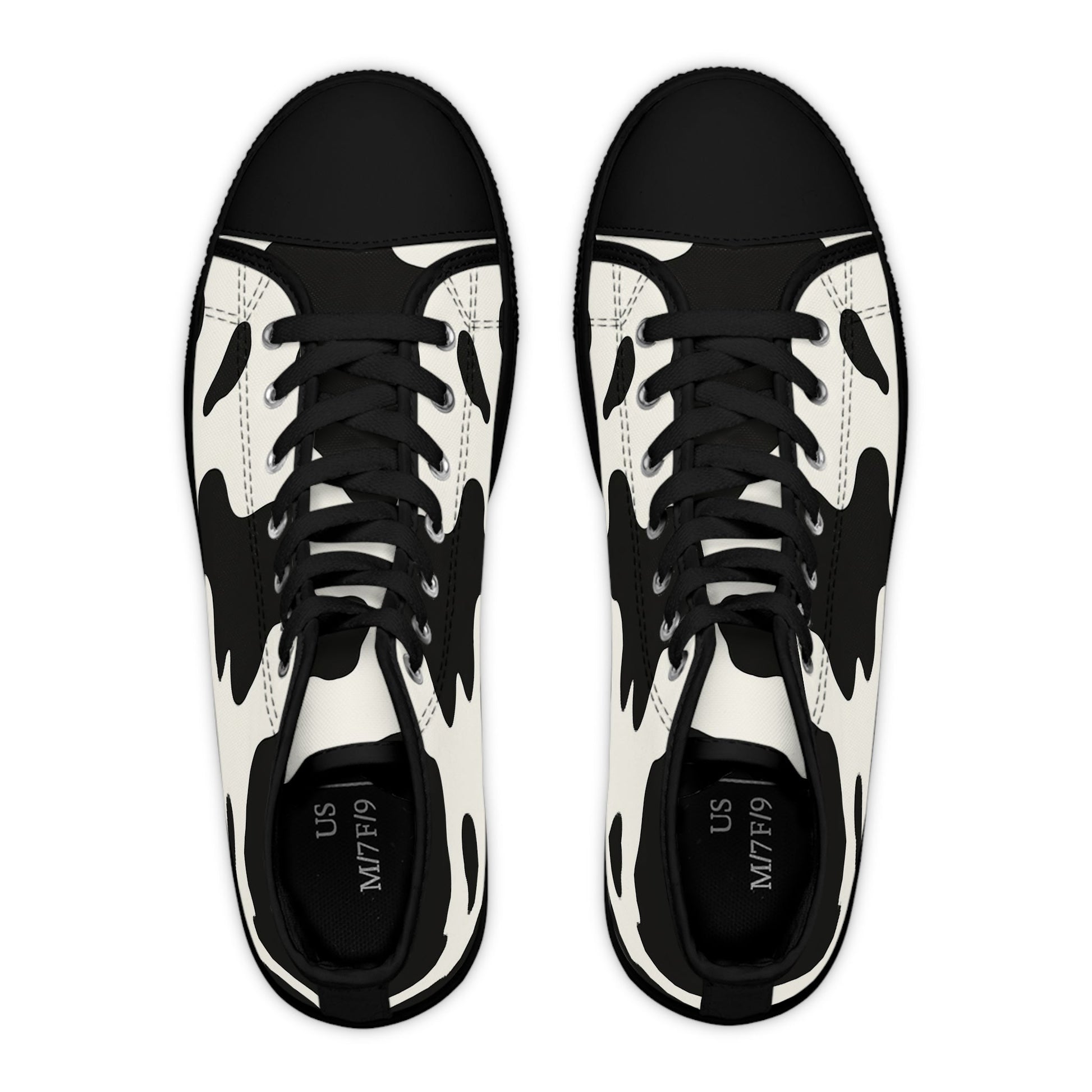 Cow Print High-Top Sneakers, Artsulli - Art is Long, Life is Short, Shoes, , , , , , , 