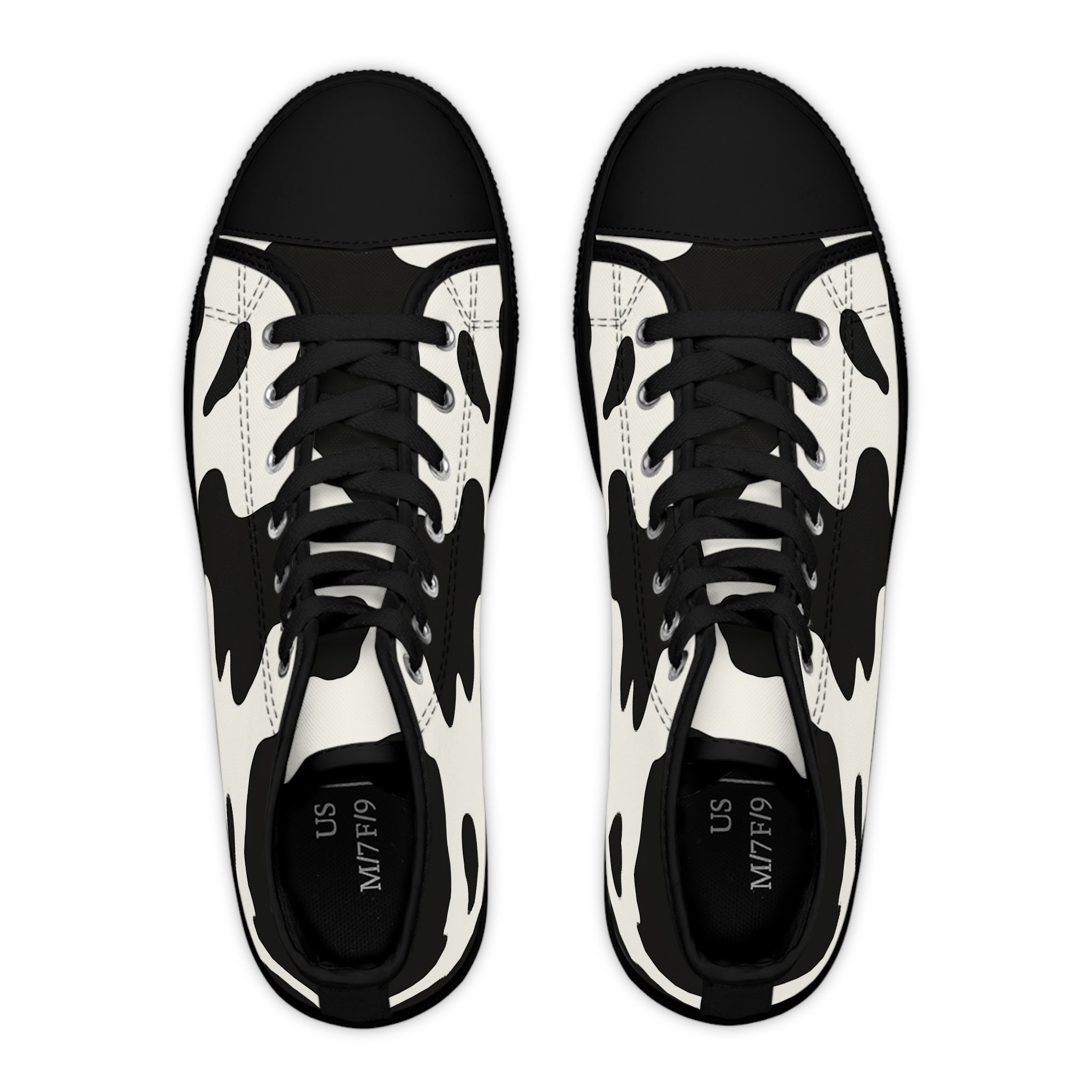 Cow Print High-Top Sneakers, Artsulli - Art is Long, Life is Short, Shoes, , , , , , , 