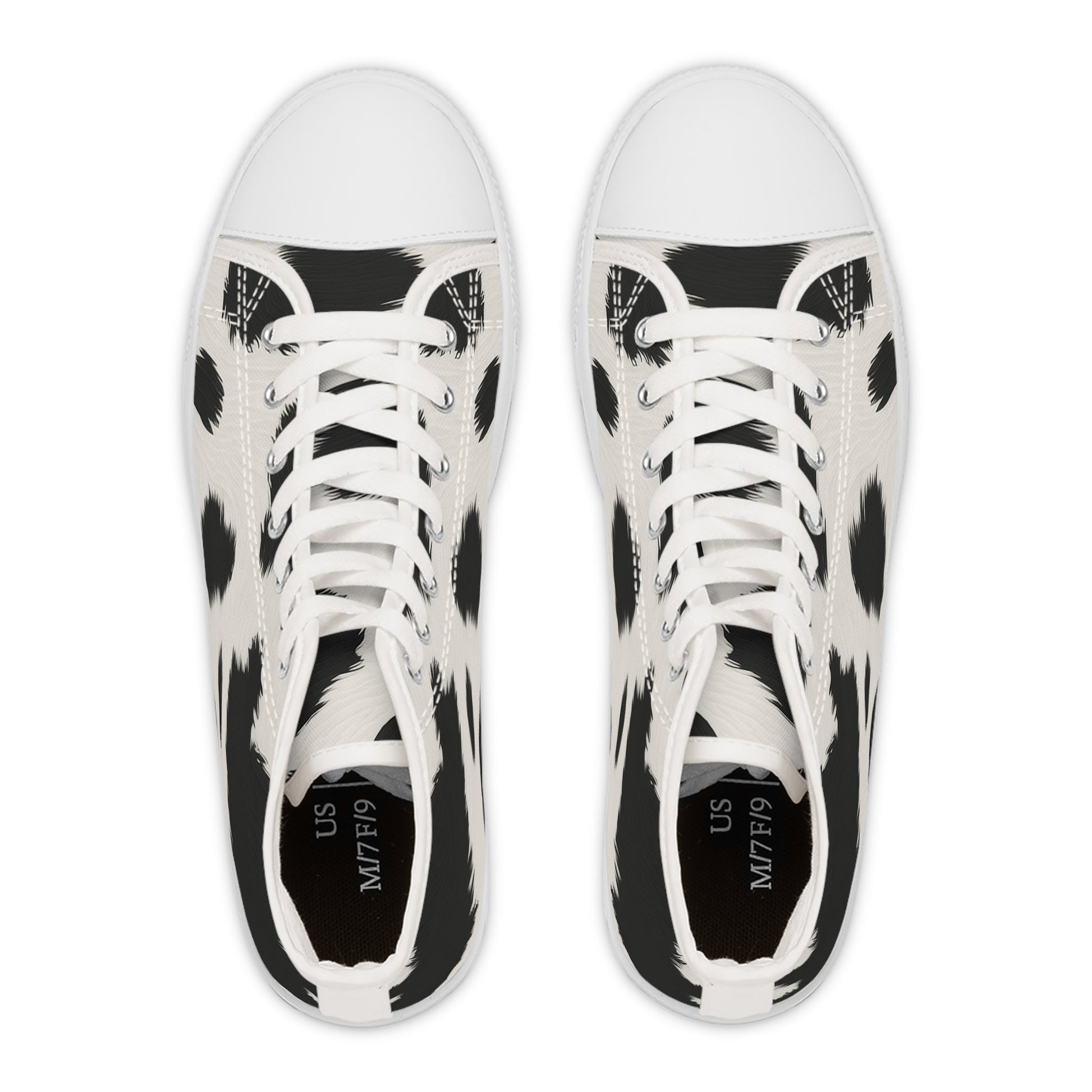 Cow Print High Top Sneakers, Artsulli - Art is Long, Life is Short, Shoes, , , , , , , 
