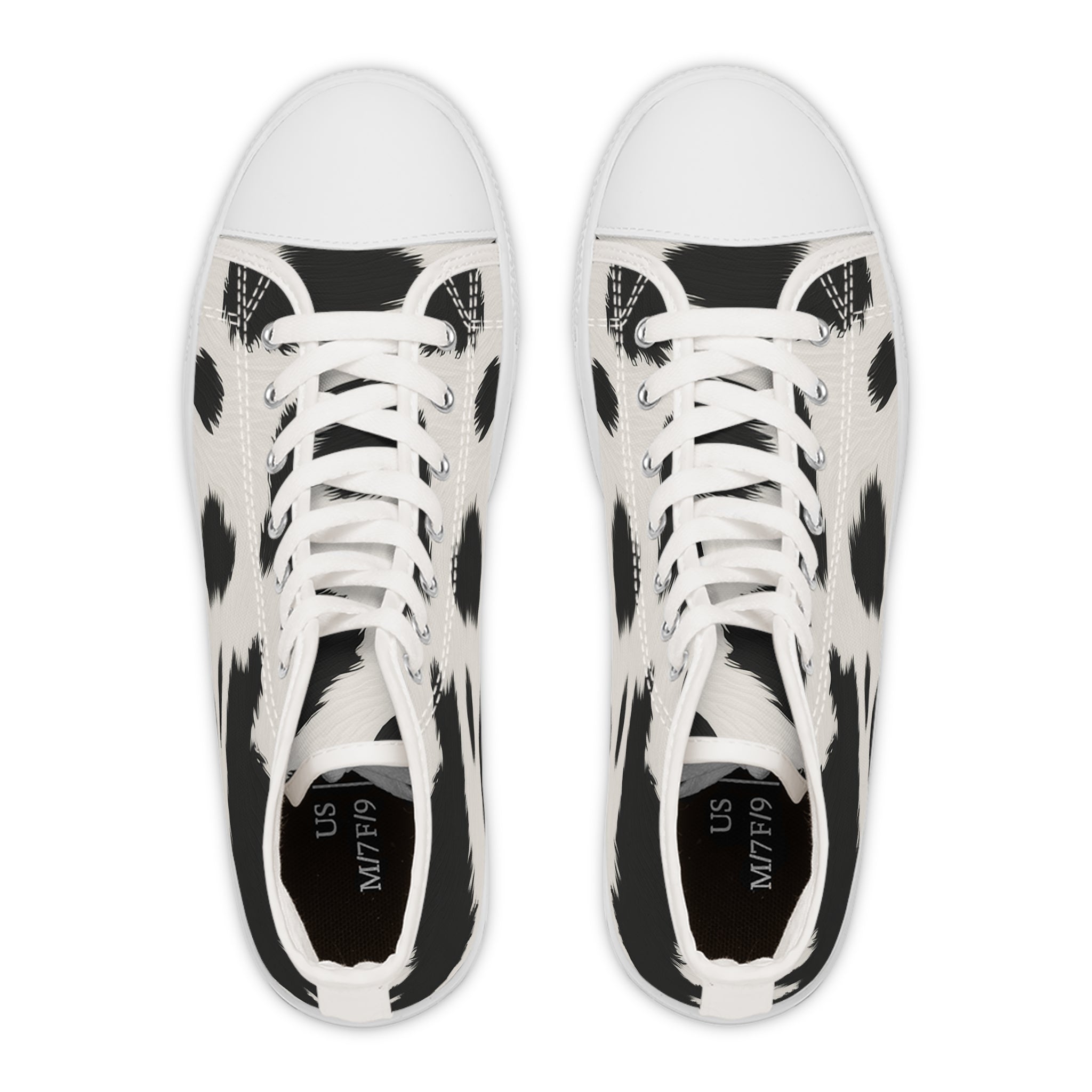 Cow Print High Top Sneakers, Artsulli - Art is Long, Life is Short, Shoes, , , , , , , 
