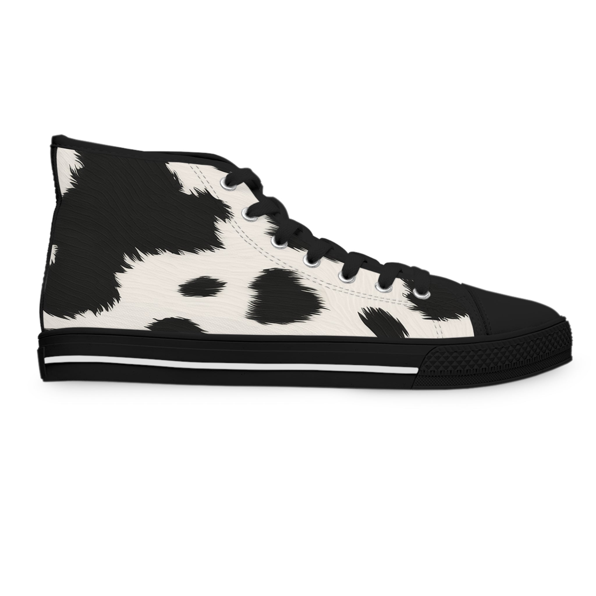 Cow Print High Top Sneakers, Artsulli - Art is Long, Life is Short, Shoes, , , , , , , 