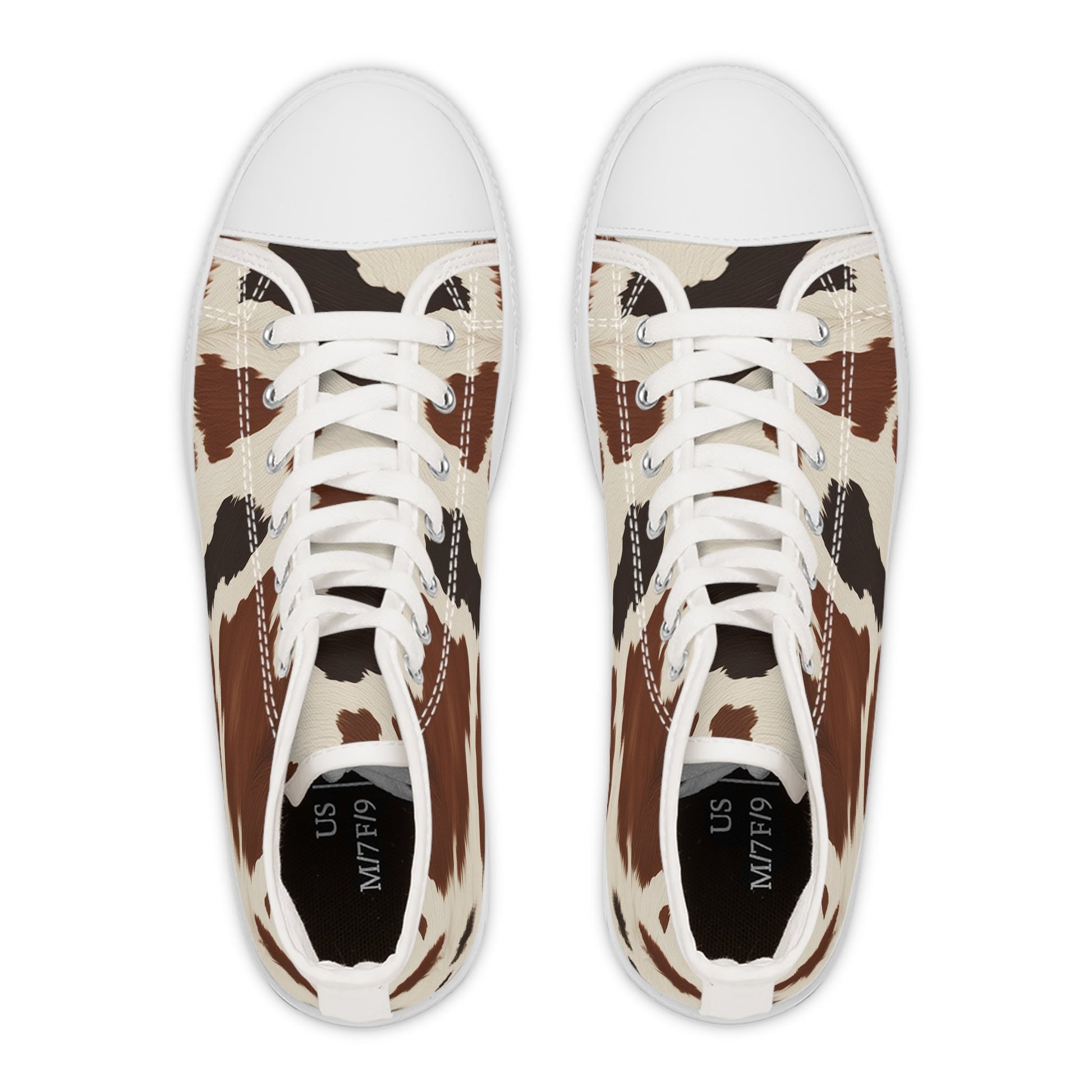 Cow Print High Top Sneakers, Artsulli - Art is Long, Life is Short, Shoes, , , , , , , 