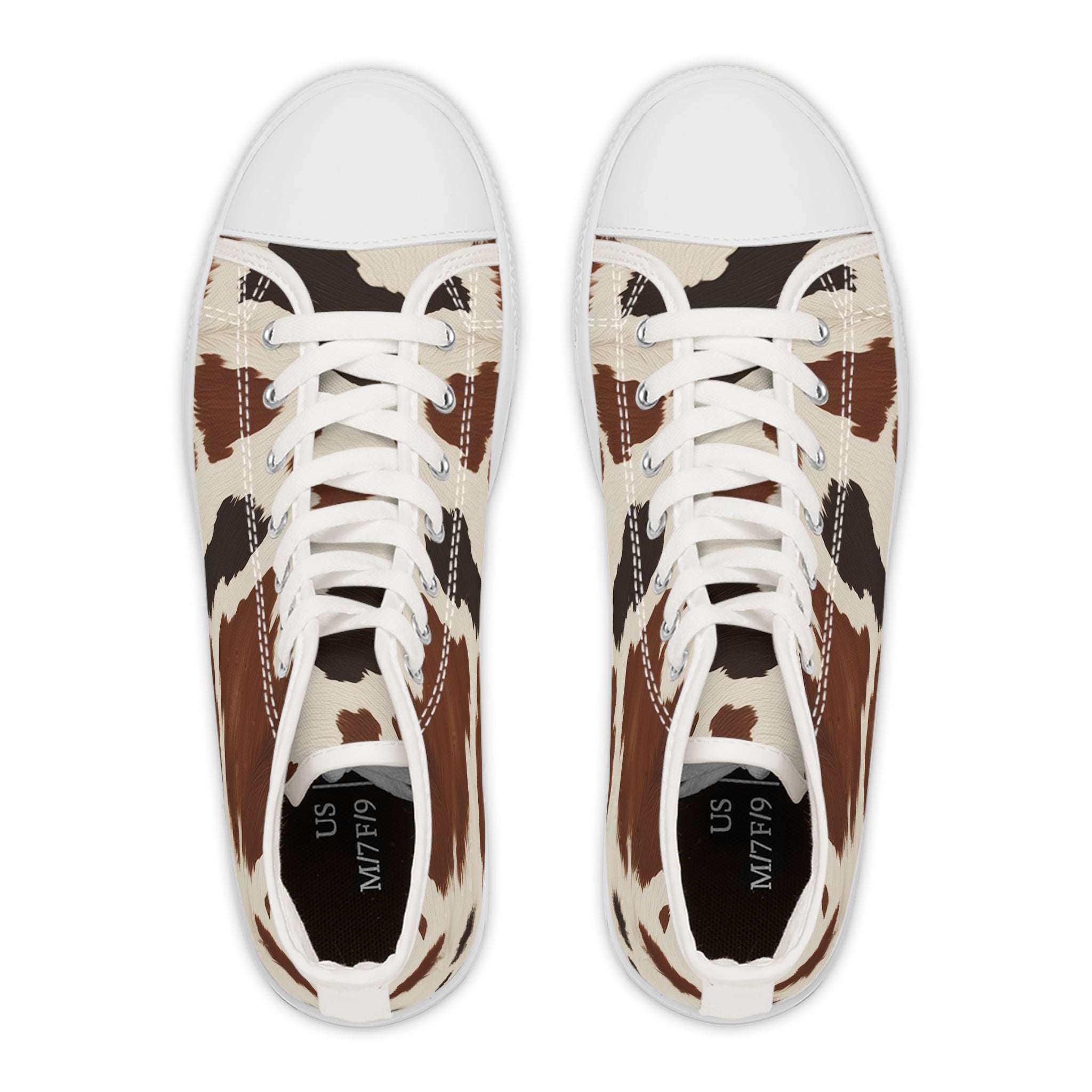 Cow Print High Top Sneakers, Artsulli - Art is Long, Life is Short, Shoes, , , , , , , 