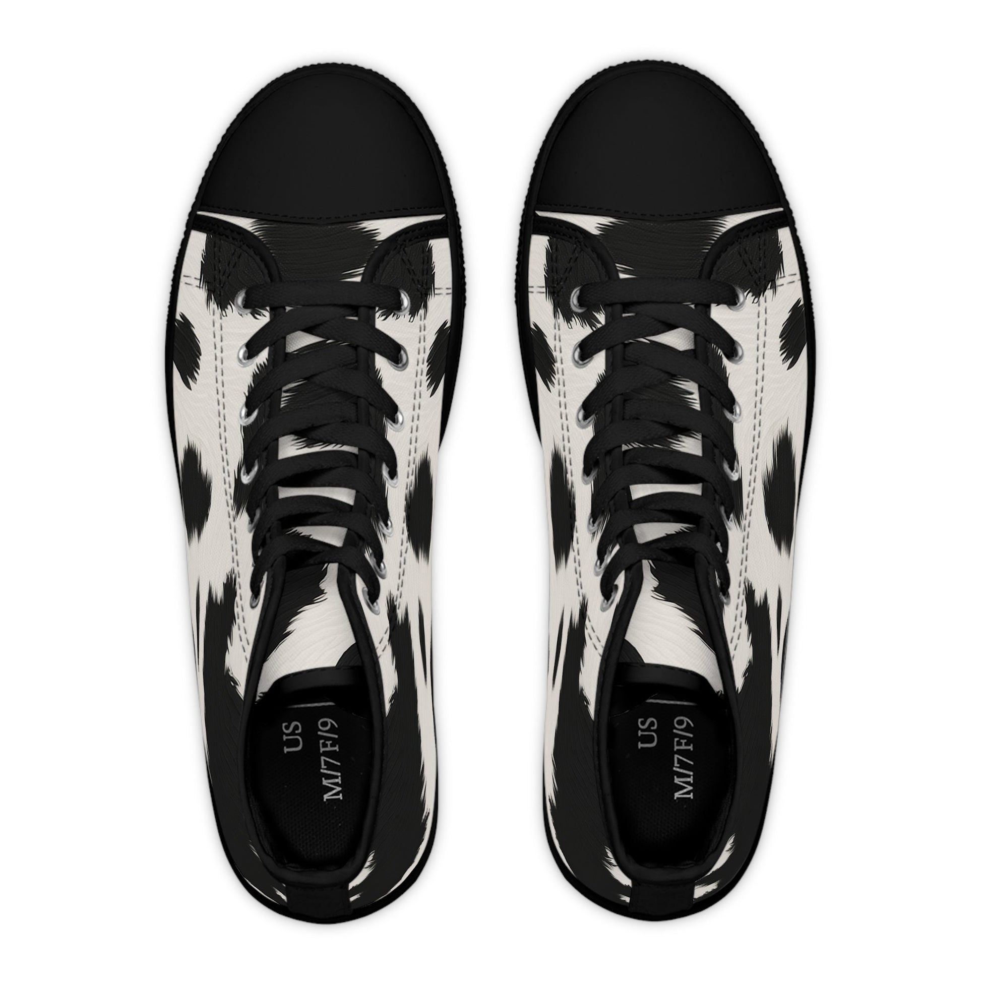 Cow Print High Top Sneakers, Artsulli - Art is Long, Life is Short, Shoes, , , , , , , 