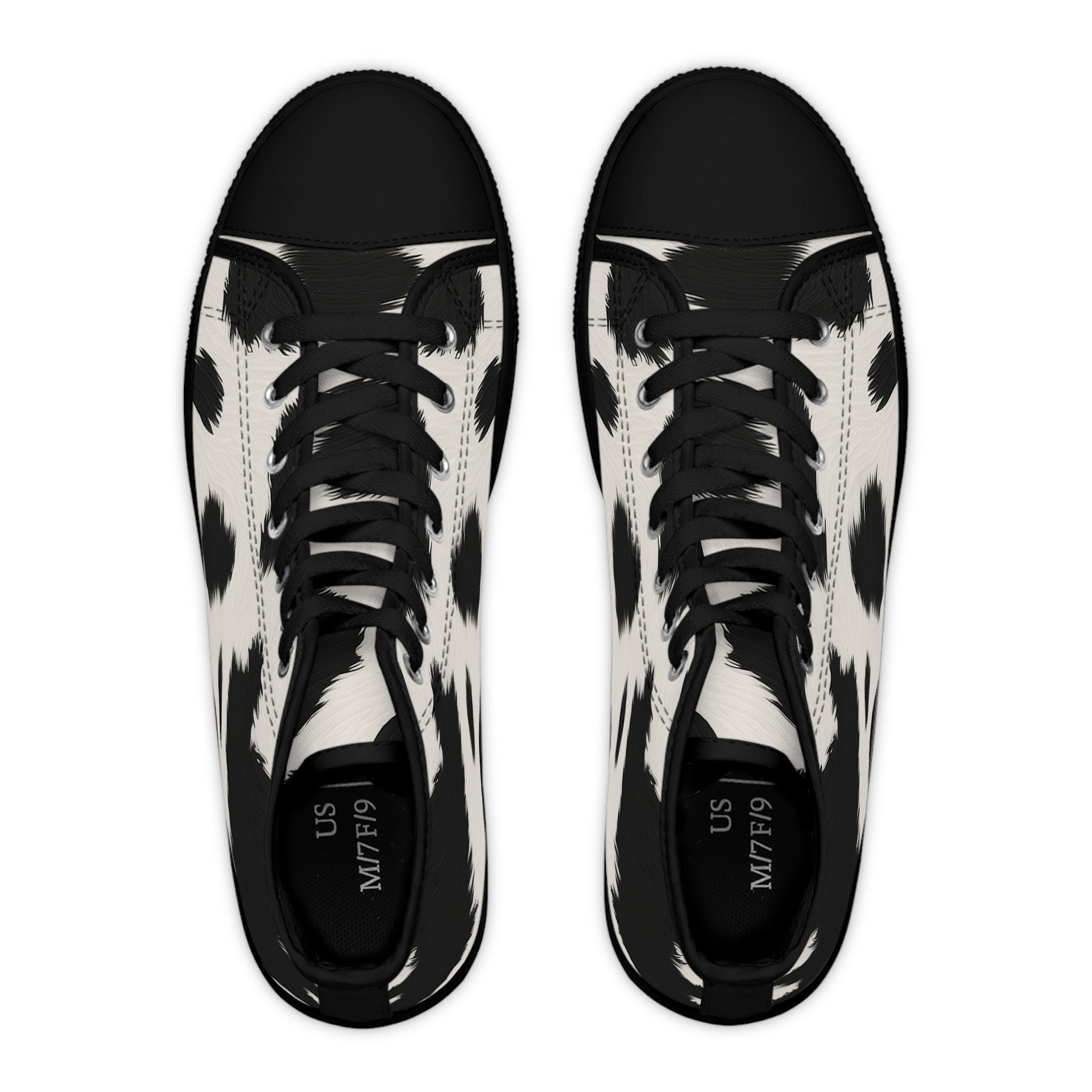 Cow Print High Top Sneakers, Artsulli - Art is Long, Life is Short, Shoes, , , , , , , 