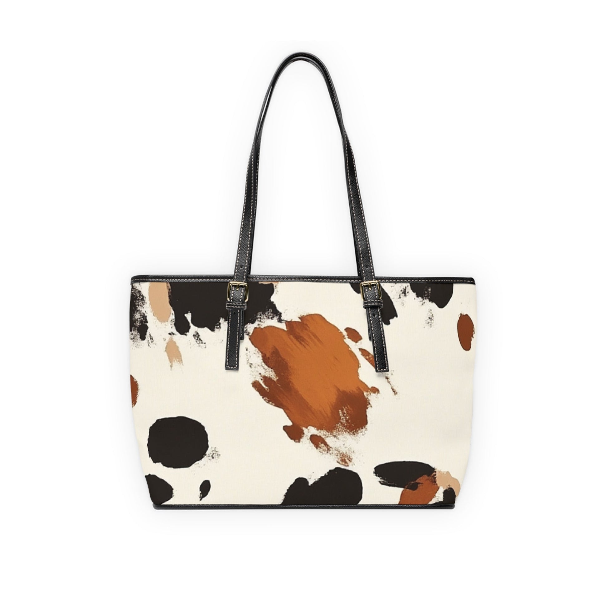 Cow Print Leather Shoulder Bag, Artsulli - Art is Long, Life is Short, Bags, , , , , , , 