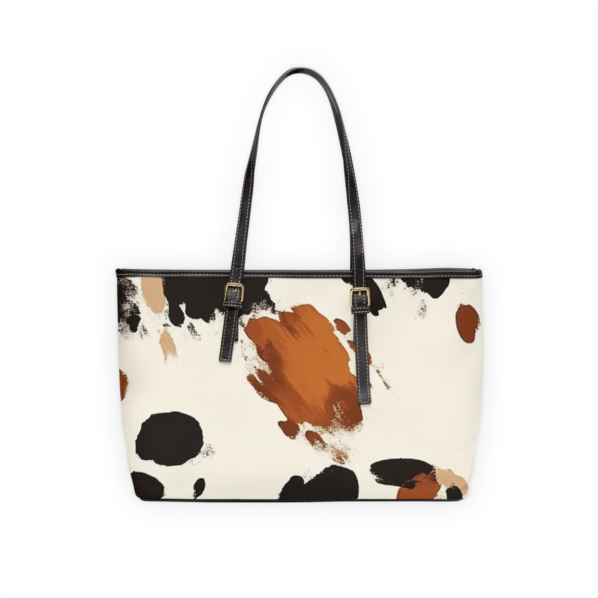 Cow Print Leather Shoulder Bag, Artsulli - Art is Long, Life is Short, Bags, , , , , , , 