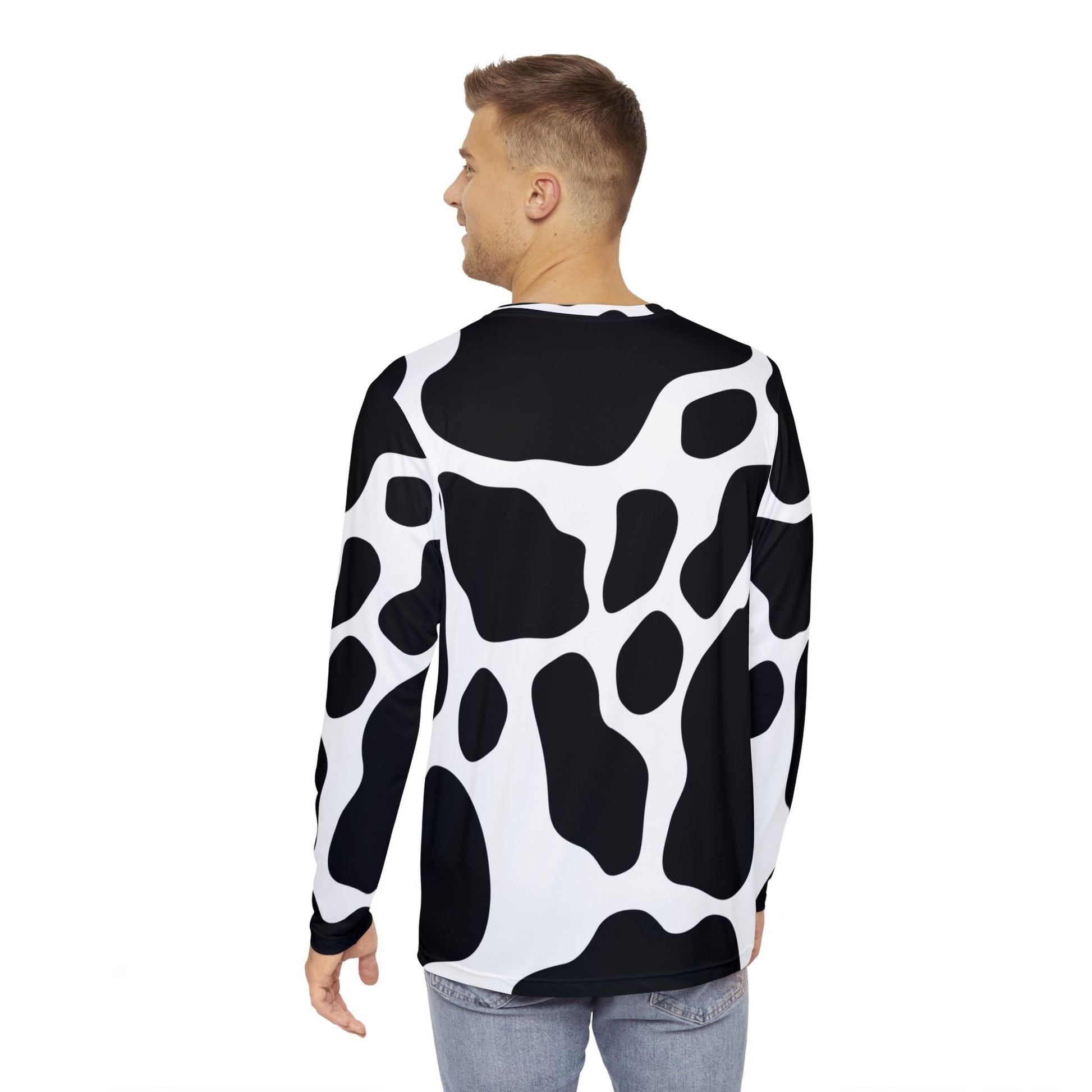 Cow Print Long Sleeve Shirt, Artsulli - Art is Long, Life is Short, All Over Prints, , , , , , , 