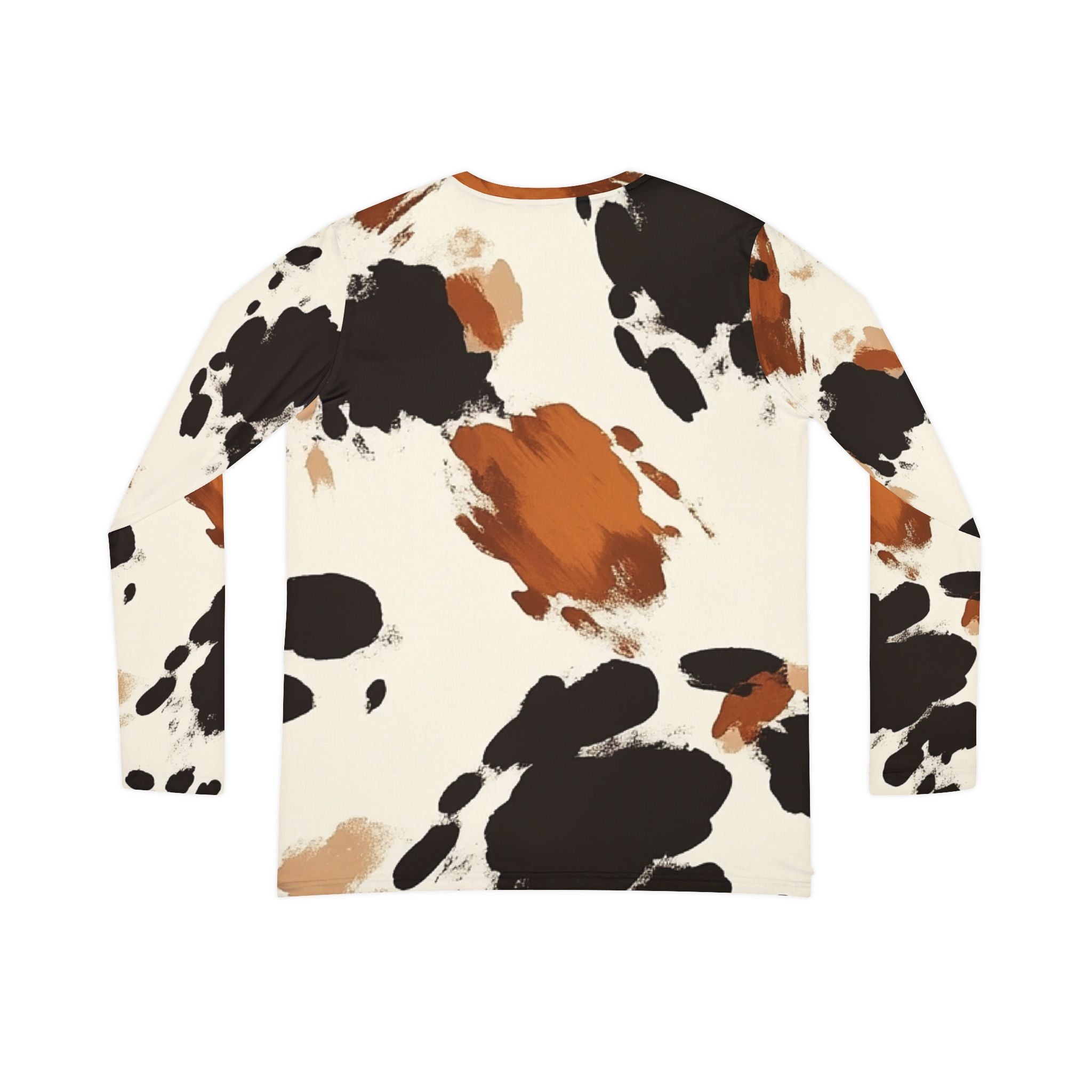 Cow Print Long Sleeve V-Neck Shirt, Artsulli - Art is Long, Life is Short, All Over Prints, , , , , , , 
