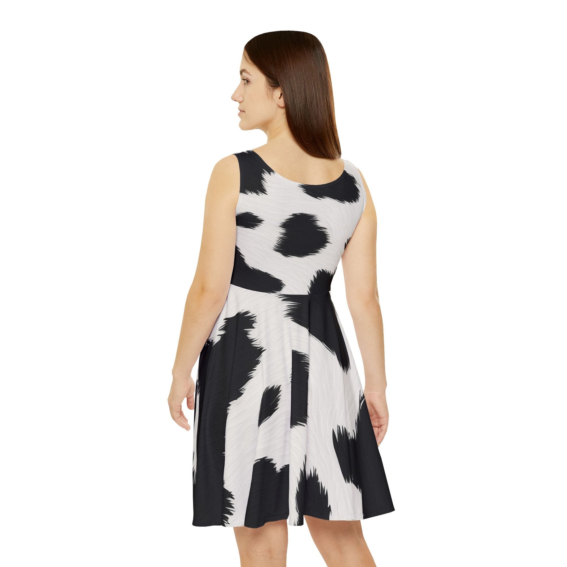 Cow Print Skater Dress, Artsulli - Art is Long, Life is Short, All Over Prints, , , , , , , 
