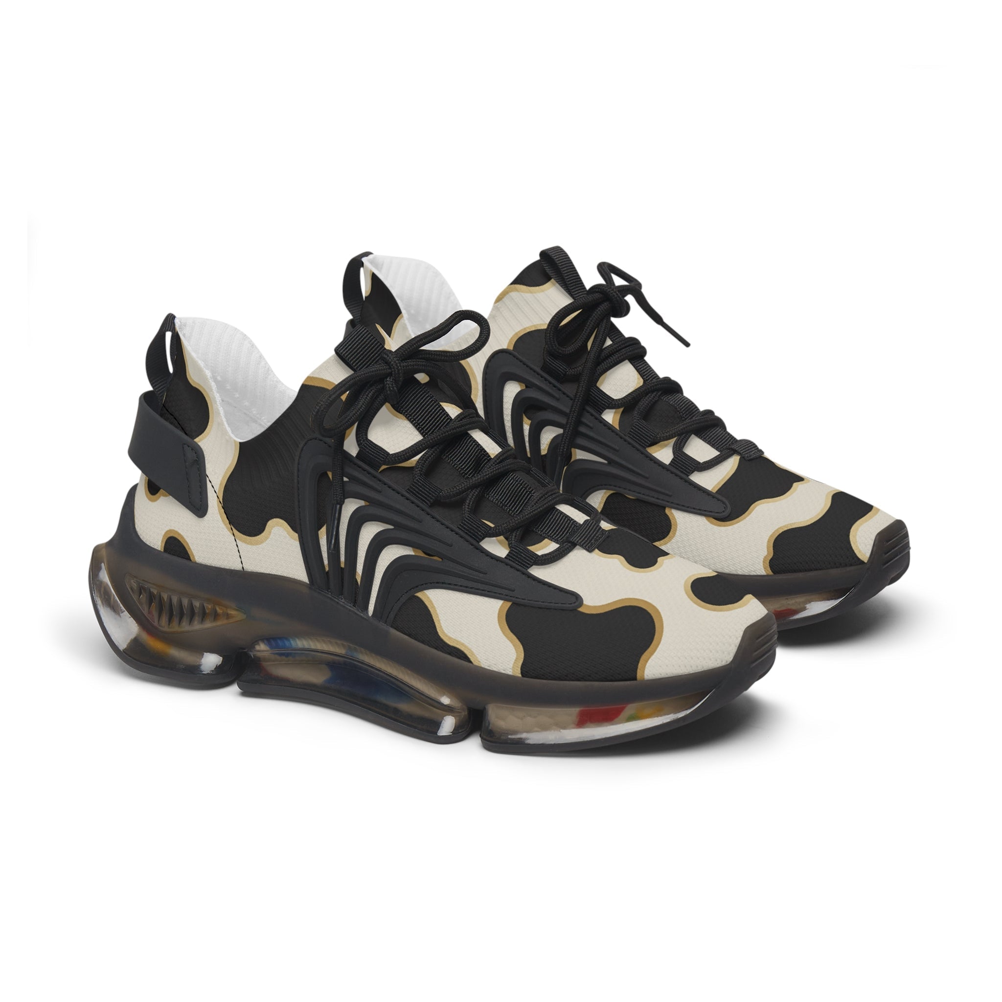 Cow Print Speckled Sole Mesh Sneakers, Artsulli - Art is Long, Life is Short, Shoes, Color, Black sole, Size, US 5.5, , , 27273726586948222753