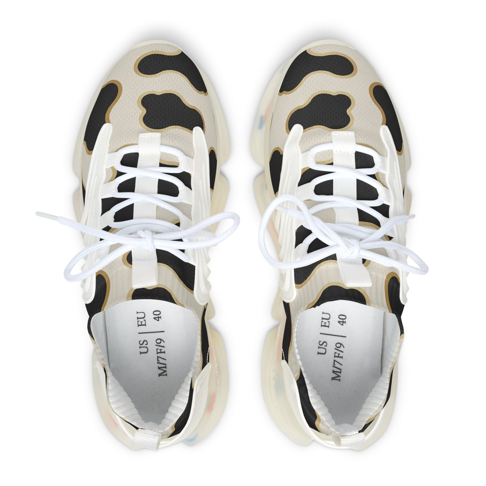 Cow Print Speckled Sole Mesh Sneakers, Artsulli - Art is Long, Life is Short, Shoes, , , , , , , 