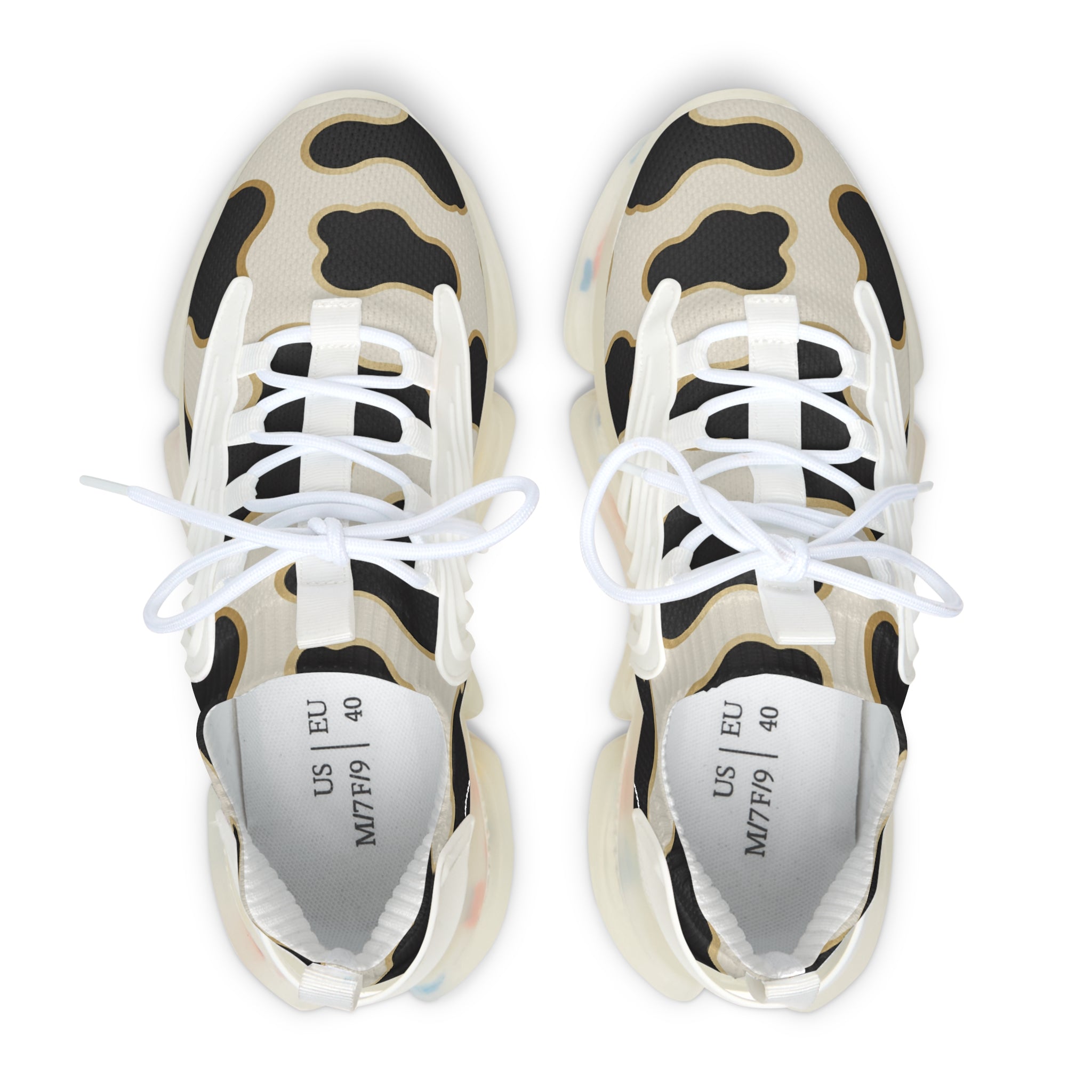 Cow Print Speckled Sole Mesh Sneakers, Artsulli - Art is Long, Life is Short, Shoes, , , , , , , 