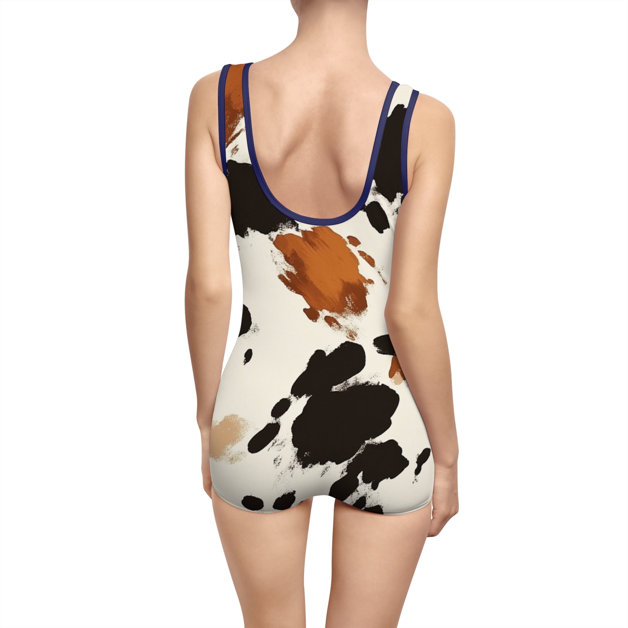 Cow Print Tank One Piece Swimsuit, Artsulli - Art is Long, Life is Short, All Over Prints, , , , , , , 