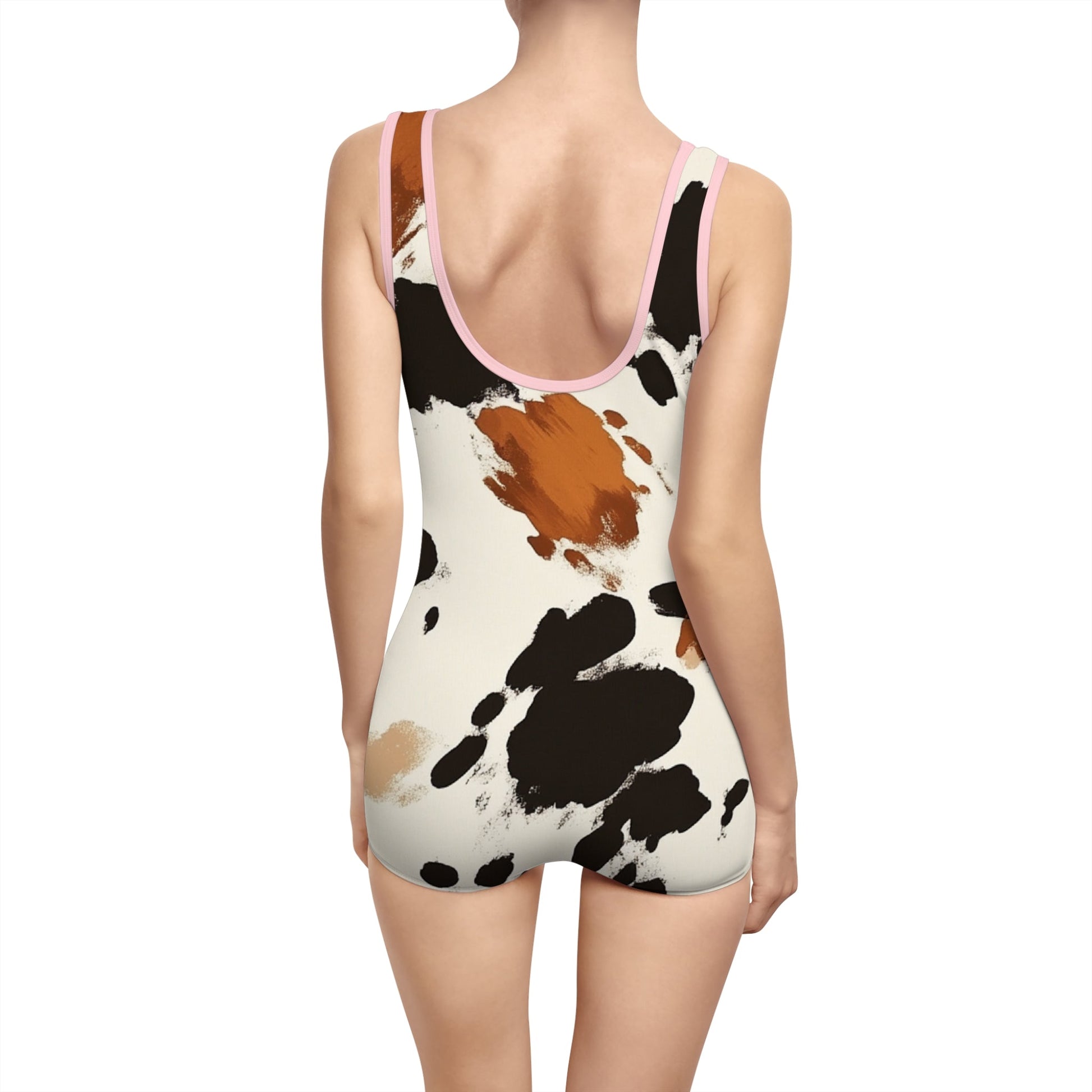 Cow Print Tank One Piece Swimsuit, Artsulli - Art is Long, Life is Short, All Over Prints, , , , , , , 