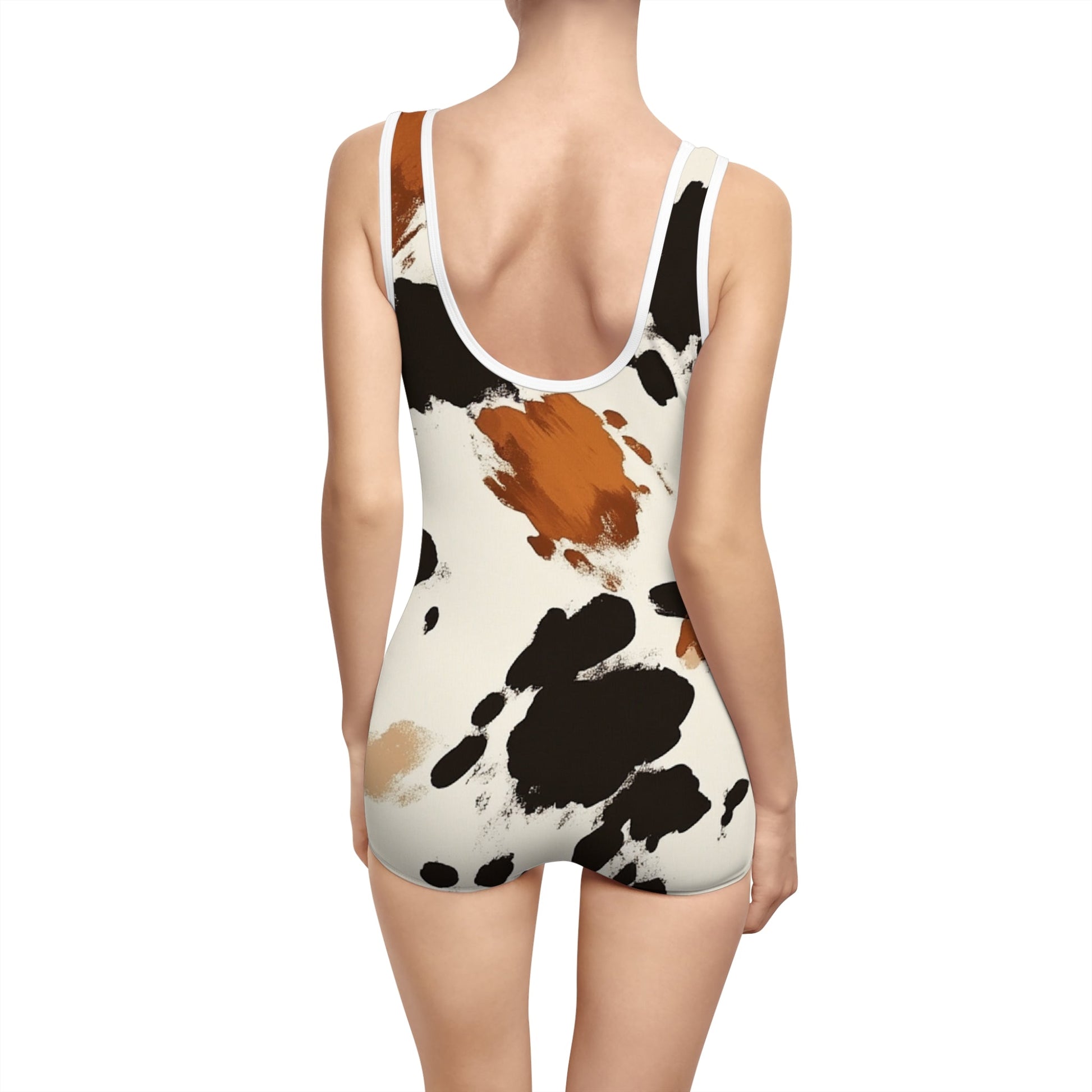 Cow Print Tank One Piece Swimsuit, Artsulli - Art is Long, Life is Short, All Over Prints, , , , , , , 